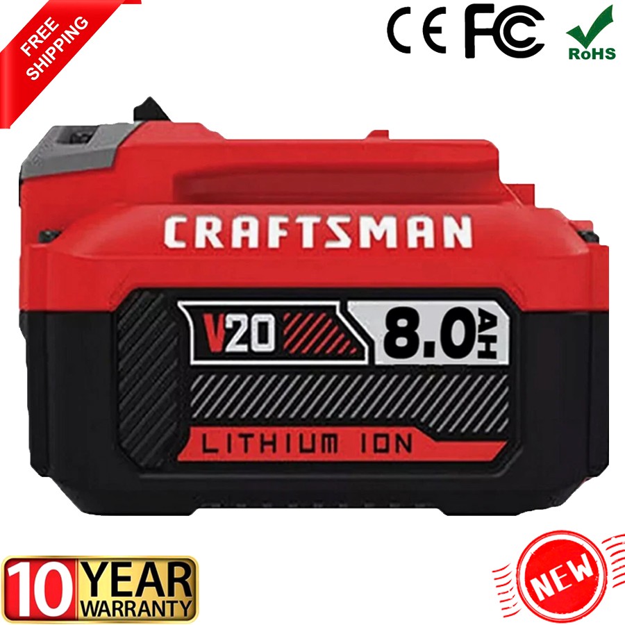8.0Ah For Craftsman CMCB206 20 Volt 20V Max Li-Ion V20 Battery CMCB204 CMCB201