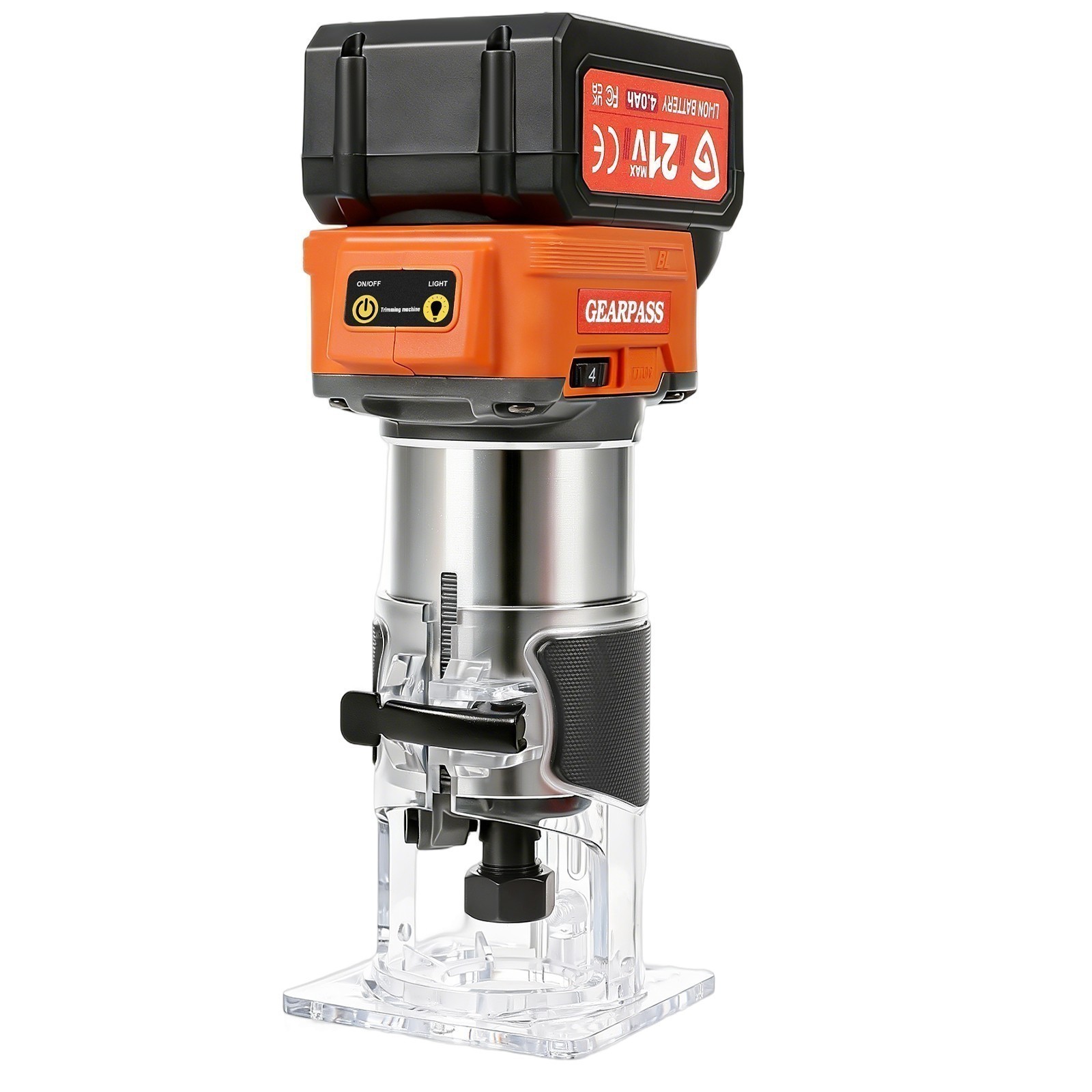 Upgraded 21V Brushless Compact Cordless Wood Router Tool 6 Speeds 2x 21V