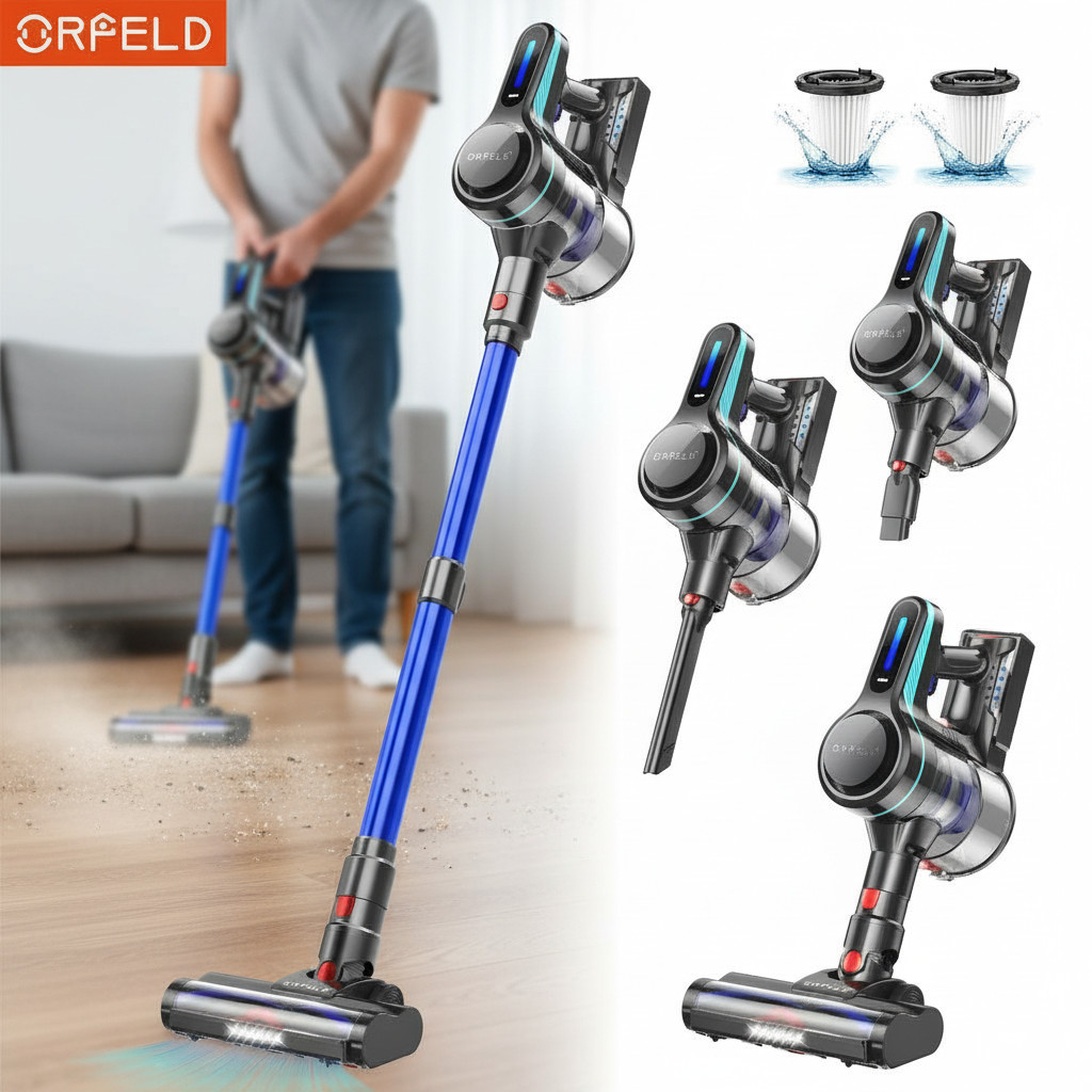 8-in-1 Cordless Vacuum Cleaner 1.5L Stick 45Kpa Lightweigh Rechargeable 45min
