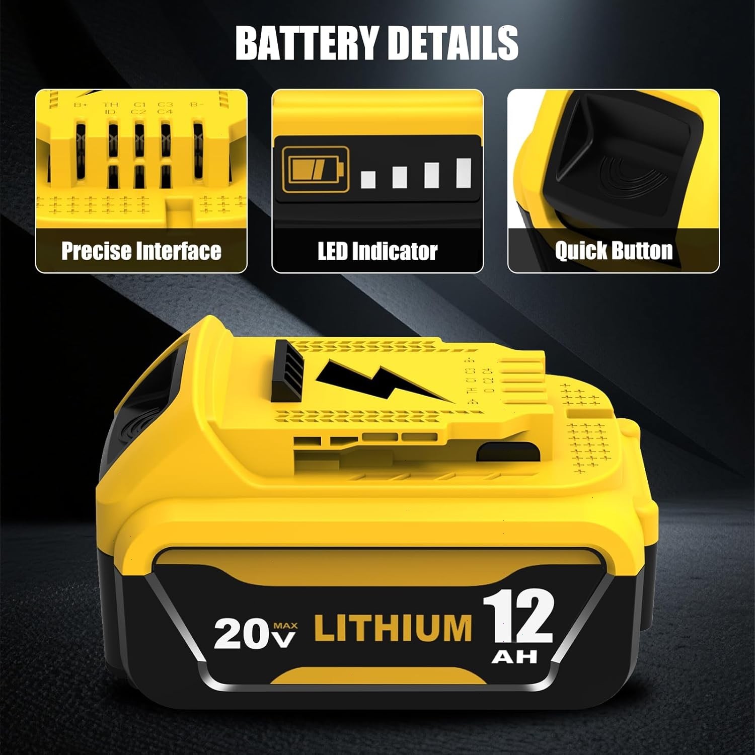 2Pack 12.0AH For DeWalt 20V 20 Volt Max XR Lithium Ion Battery DCB206-2 DCB205-2