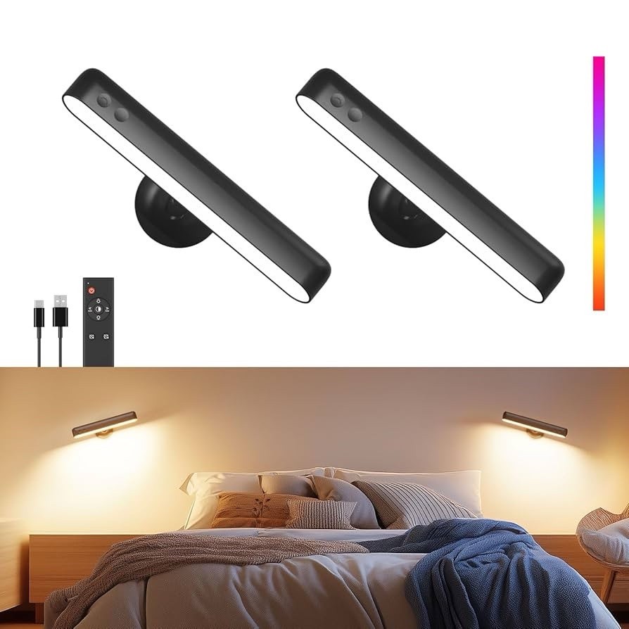 Rechargeable Wall Sconces LED Wall Lights with 7500Mah Battery Lamp for Bedroom