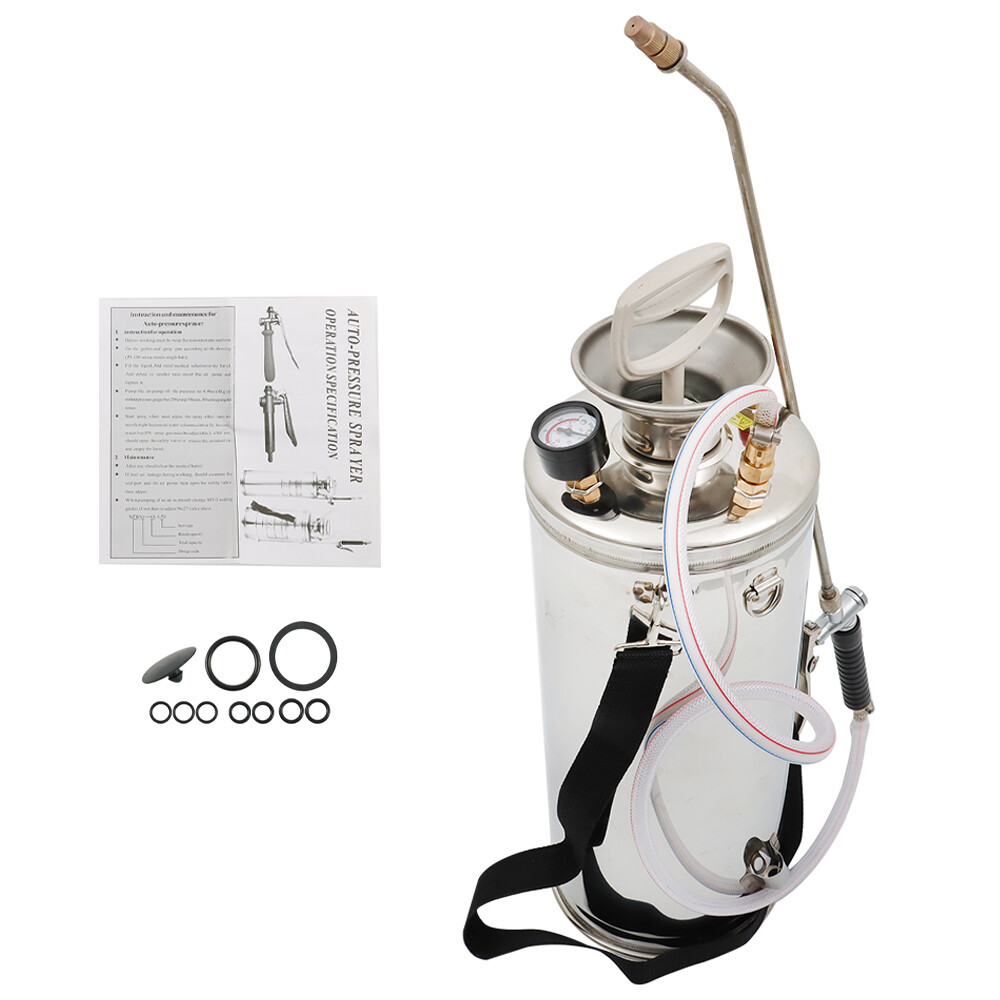 2Gallon Stainless Steel Sprayer 8L Hand Pump Sprayer Garden And Lawn Cleaning
