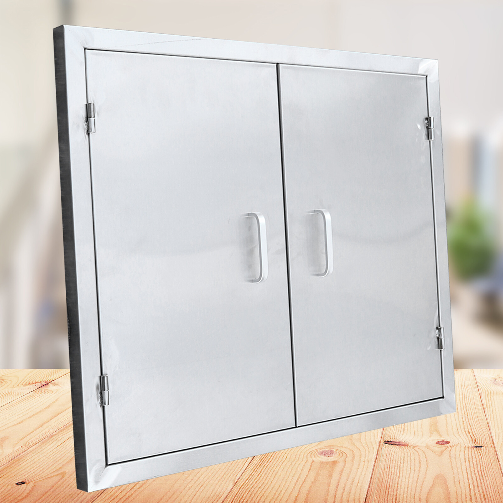 Stainless Steel Double Doors Access Outdoor Kitchen Island Door Drawer BBQ Grill