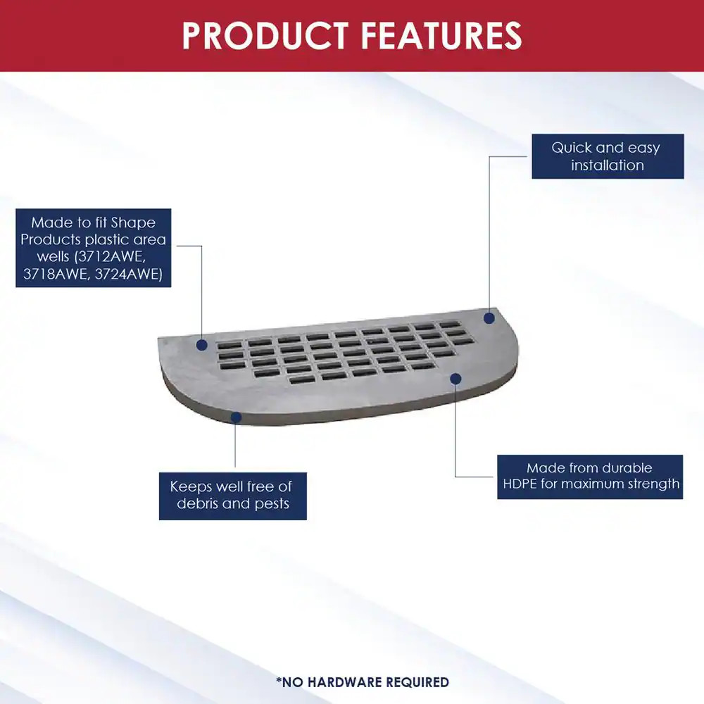 39 In. W X 13 In. D X 1 In. H Heavy-Duty Straight Flat Grate Window Well Cover