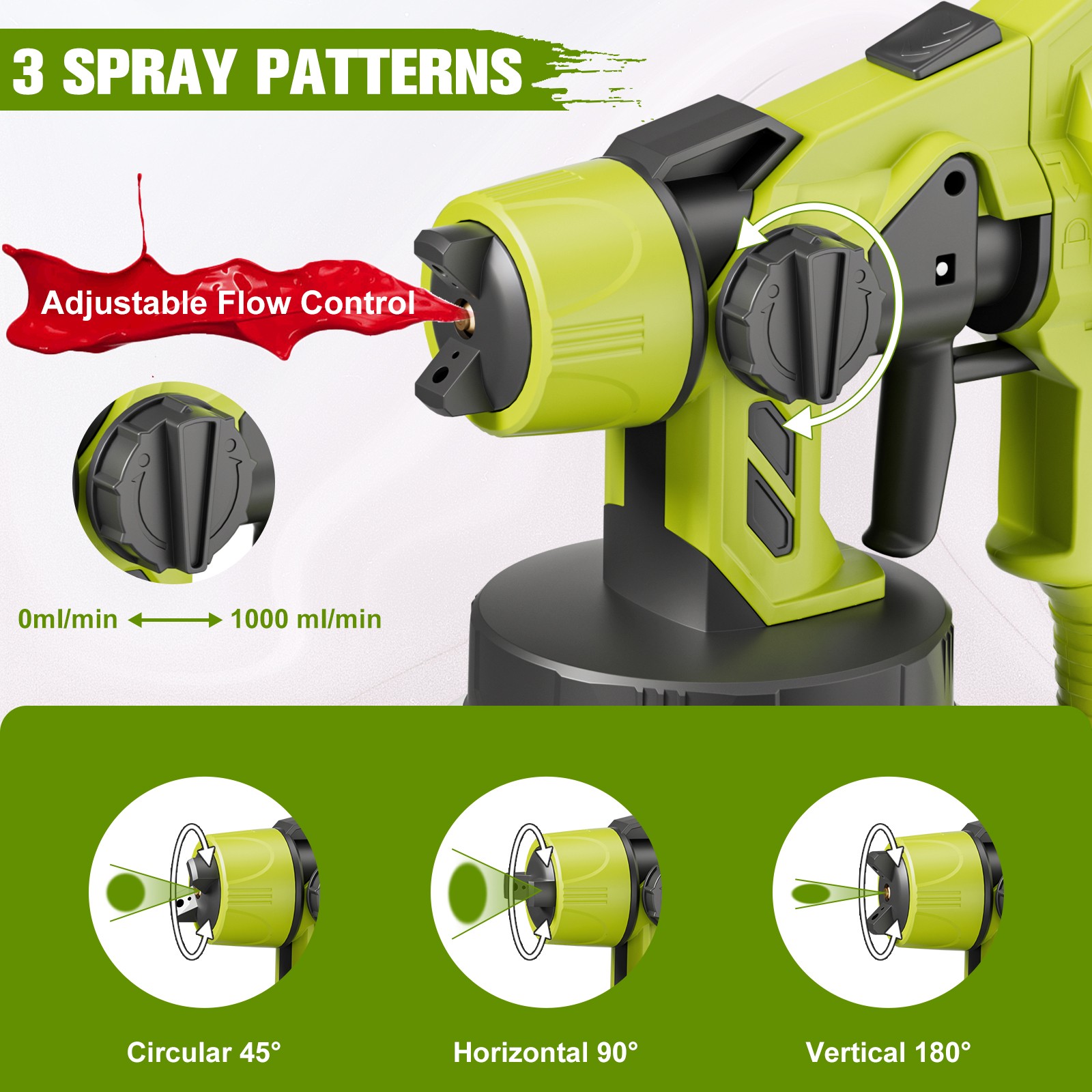 Cordless Paint Sprayer for Ryobi 18V Battery P108 Lithium-Ion P102 P105 18V