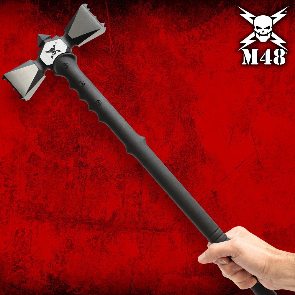 M48 Double-Headed War Hammer XL And Sheath | 2Cr13 Stainless Steel Head
