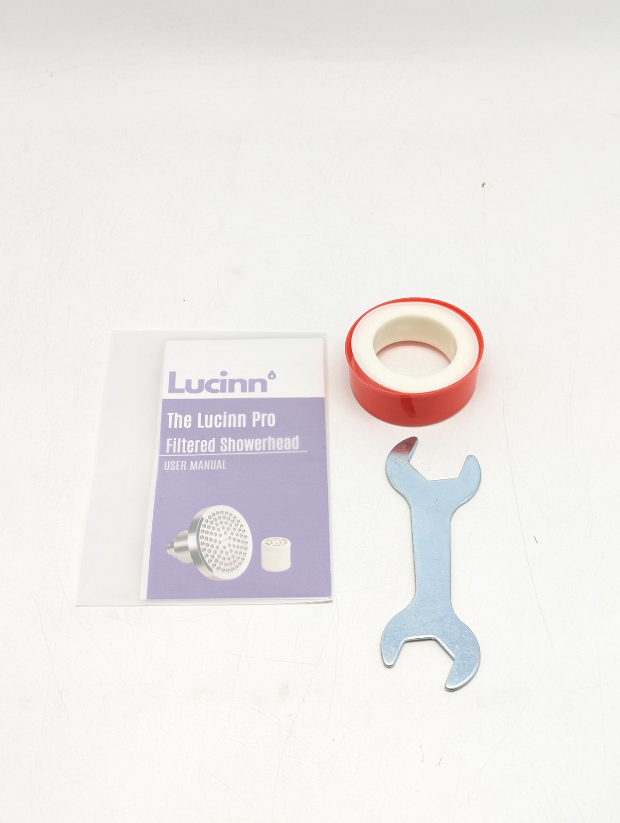 Lucinn Pro Filtered Round Modern Showerhead Wall Mounted in Polished Silver