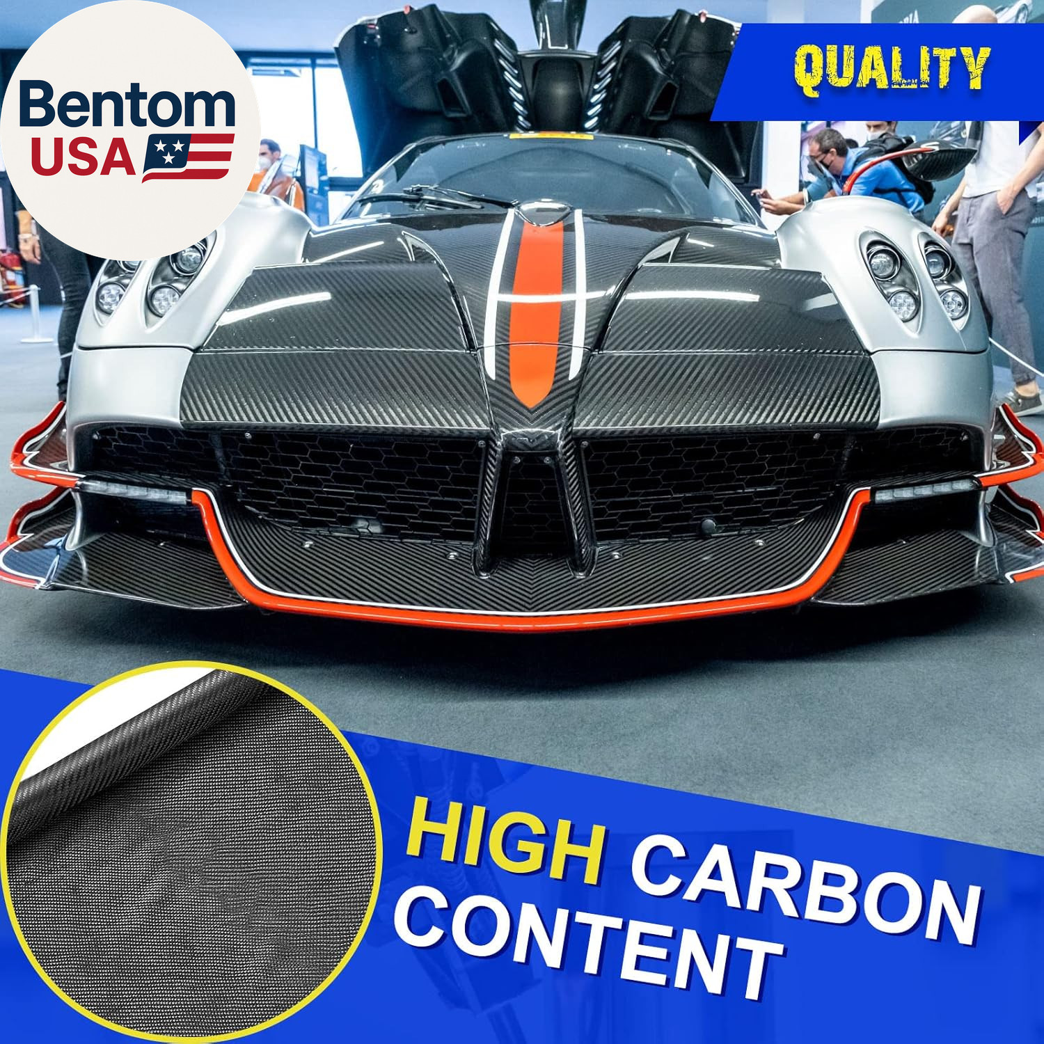 4.17Ft X 39.4” Carbon Fiber Fabric Black Pure Carbon Fiber Sheet 2 X 2 Twill We