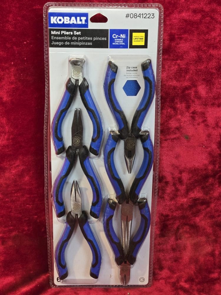 KOBALT TOOLS 6-PIECE MINI PLIERS SET WITH ZIP POUCH 841223 (ROA010434)