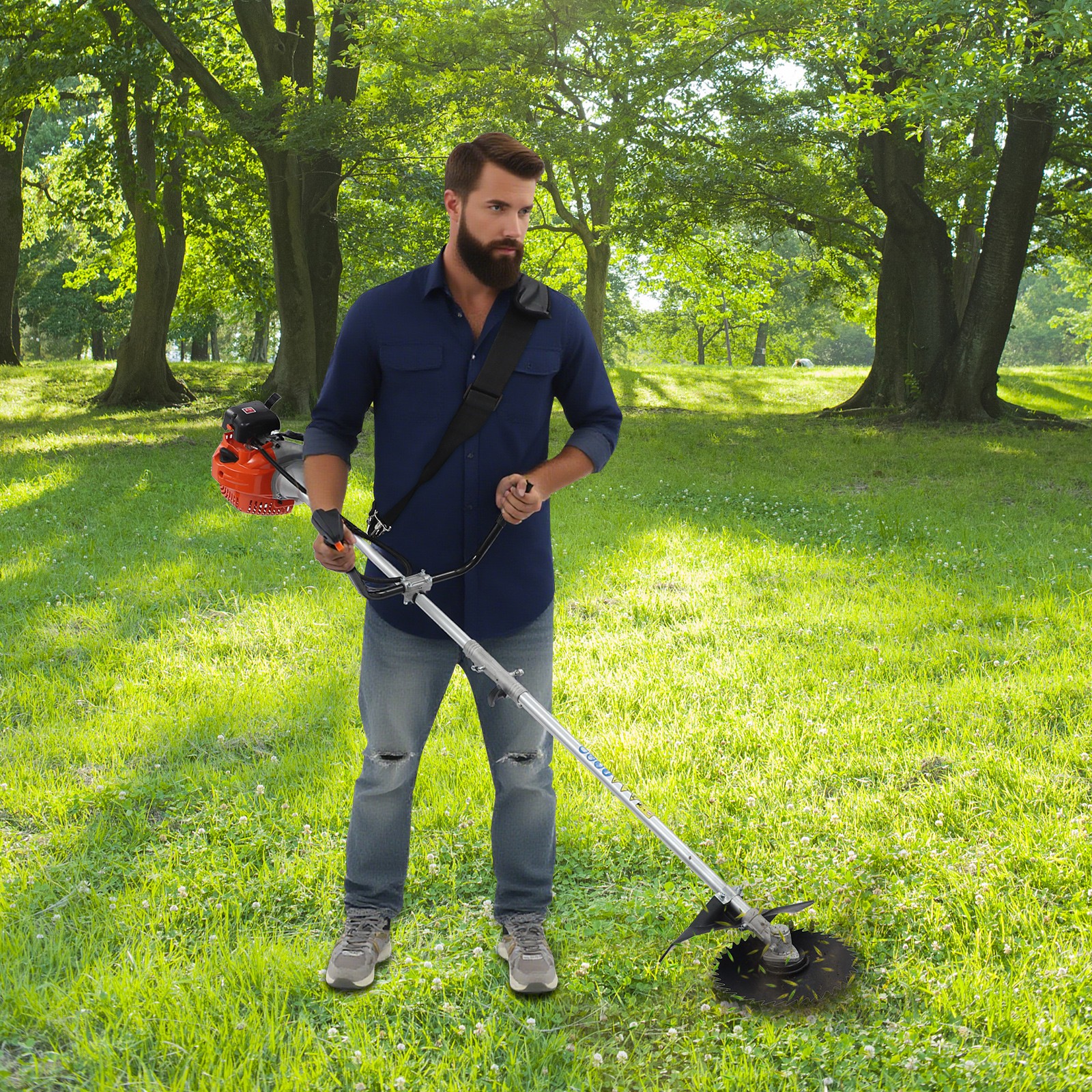 Gas Weed Trimmer Gas Brush Cutter Multifunction Garden Trimmer and Brush Cutter