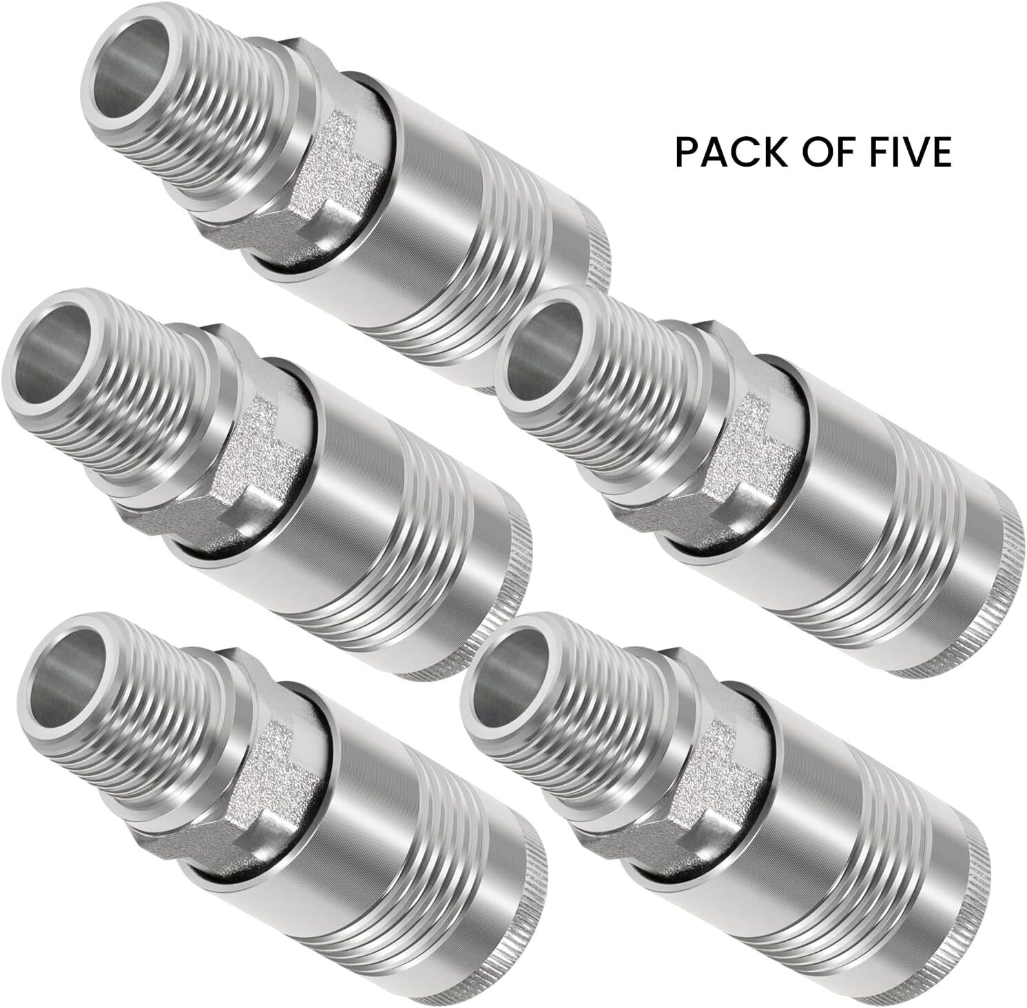 5-Pack S-1816 1/2″ MNPT G Style Couplers for Applications Requiring Over 60 SCFM