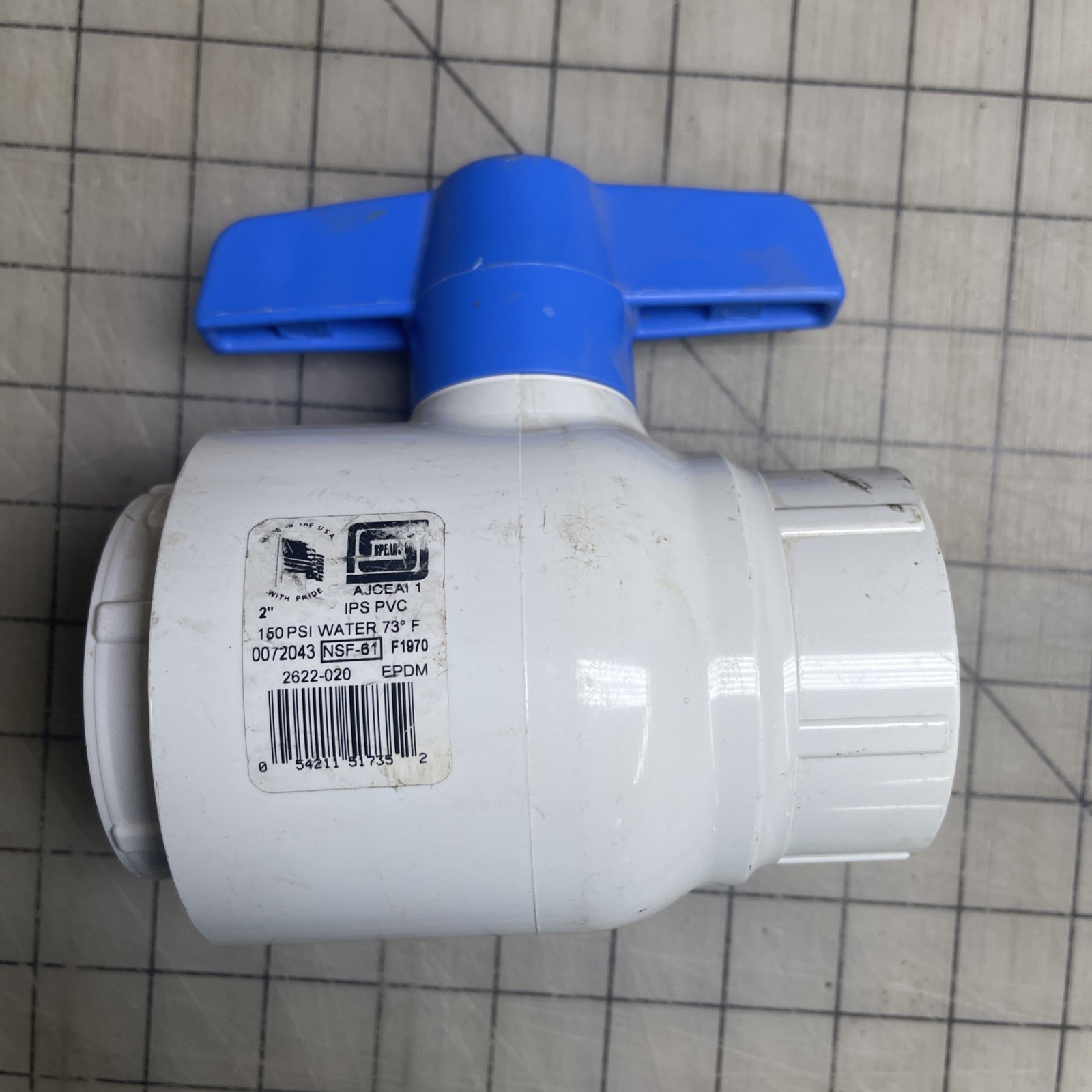 2″S PVC Utility Ball Valve Spears Manufacture 2622-020 Made In USA EPDM 150psi