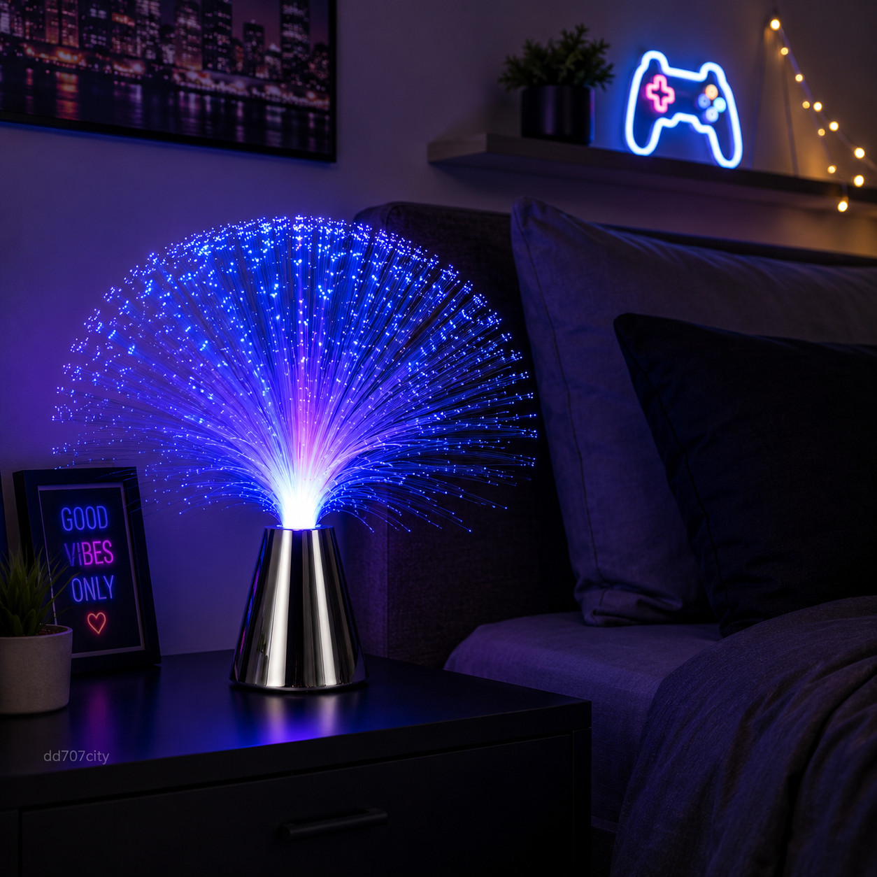 Multicolor Fiber Optic Lamp Light Holiday Wedding Centerpiece Fiberoptic LED