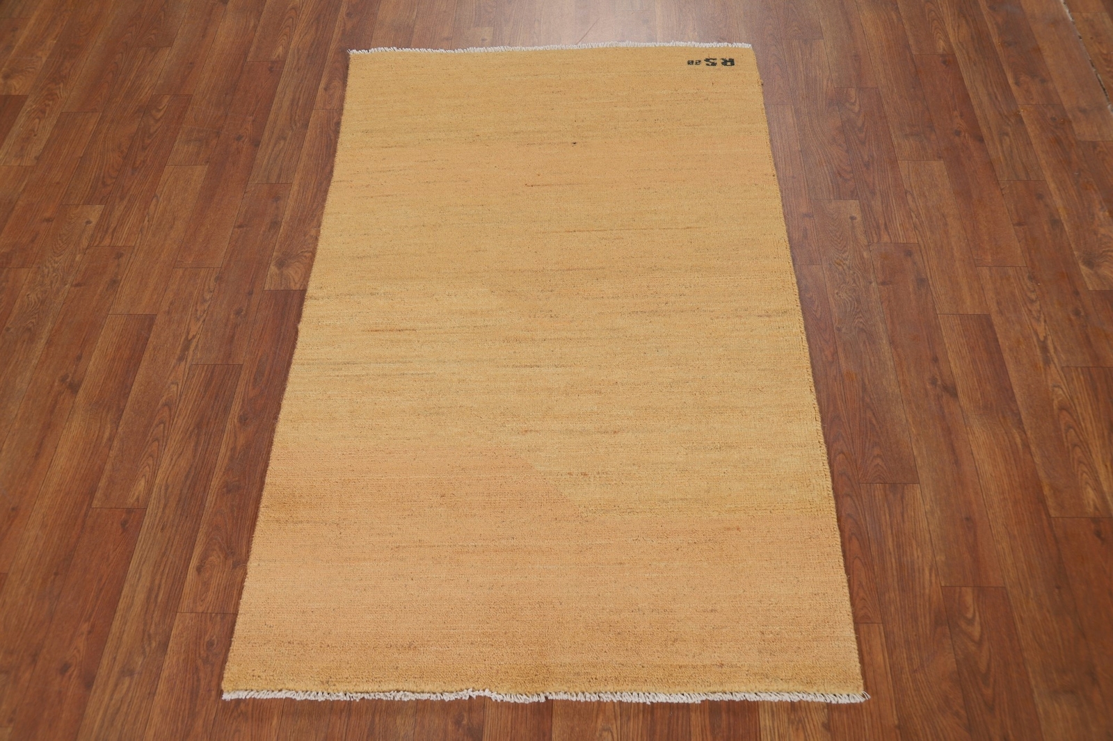 Versatile Gabbeh Solid Design Peach Wool Modern Foyer Rug Ideal for Any Room 3×4
