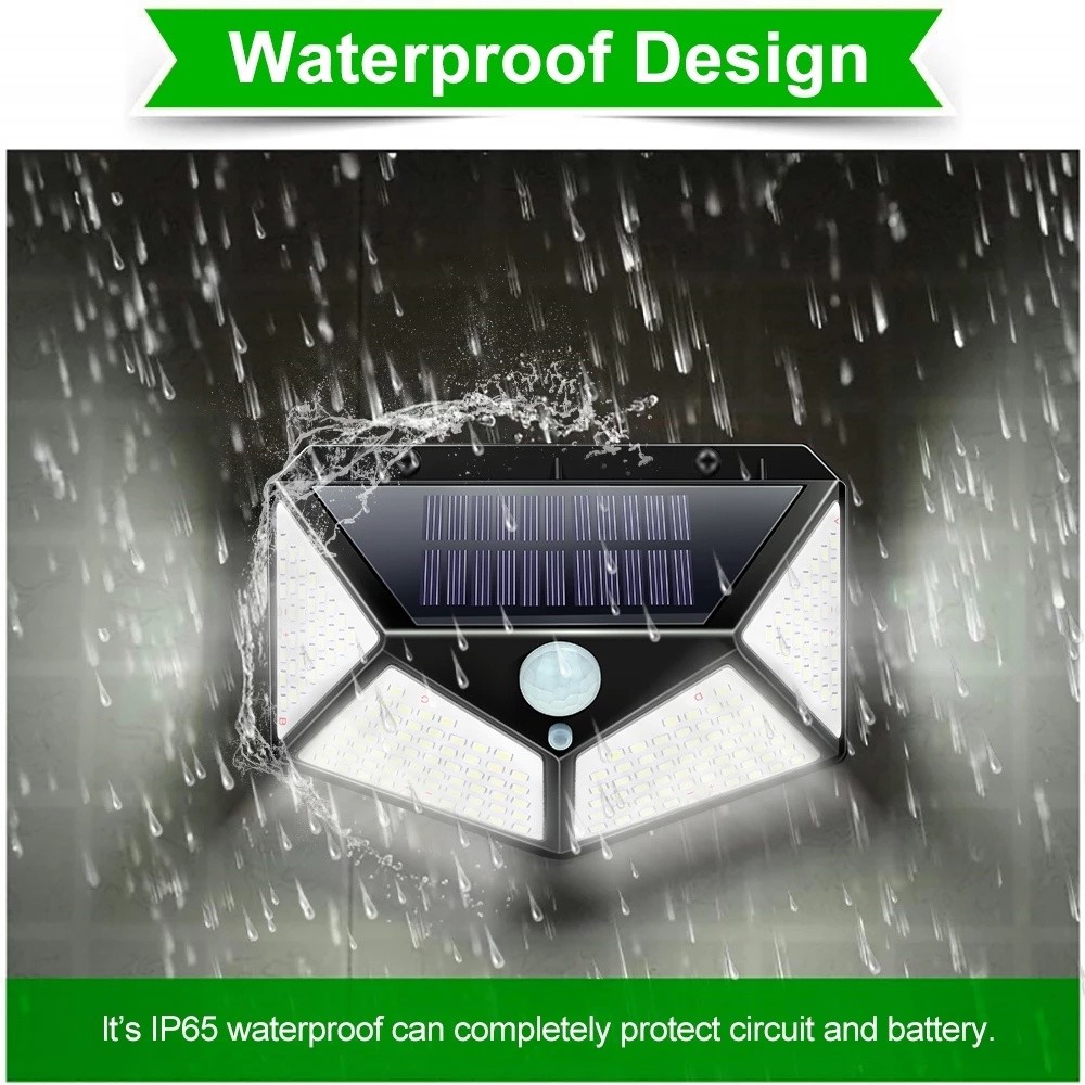 Solar Power 100 LEDS Light PIR Motion Sensor Outdoor Security Lamp Wall Garden~