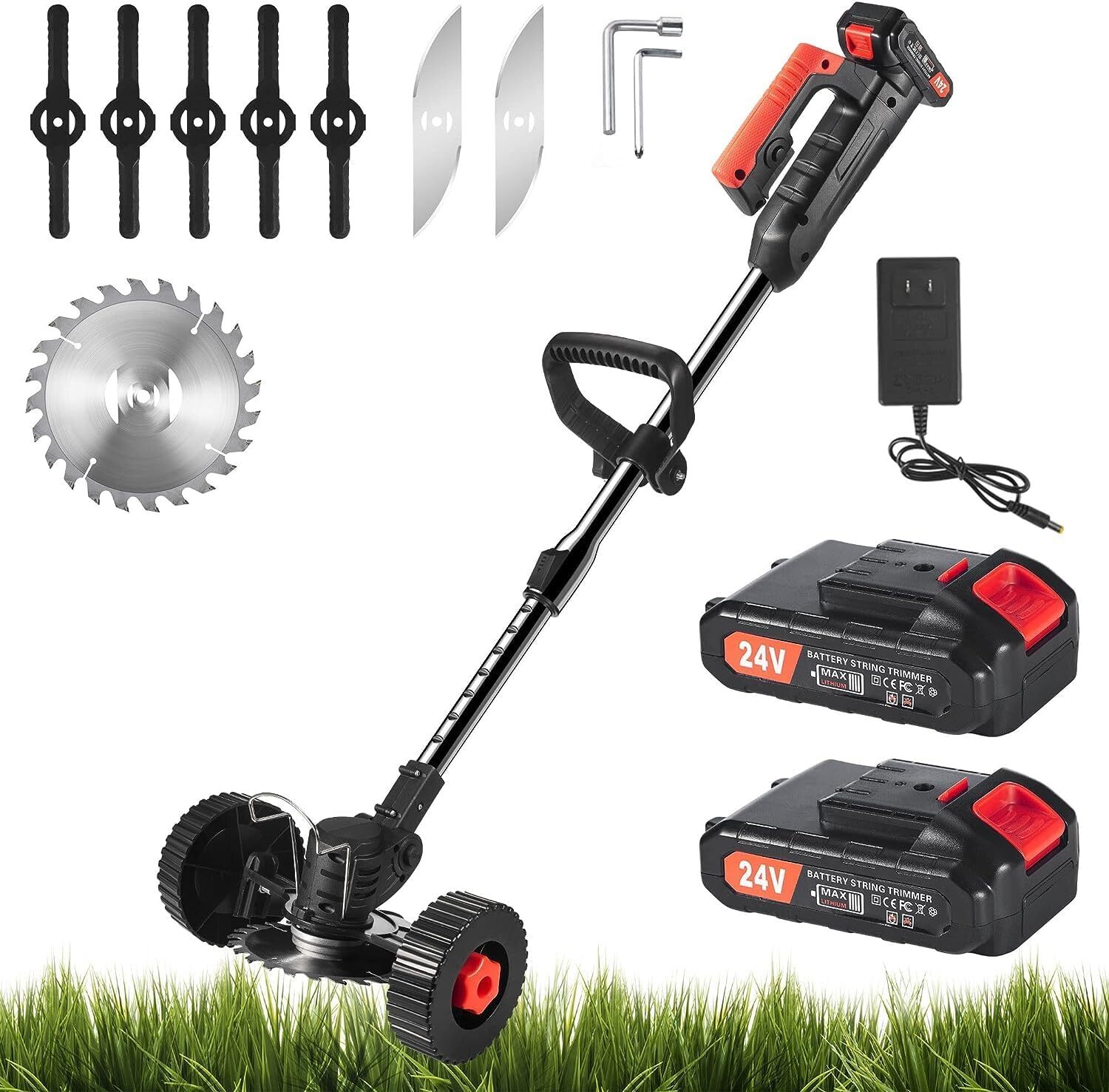 Cordless Electric Lawn Mower Brush Cutter Lawn Edger Grass String Trimmer