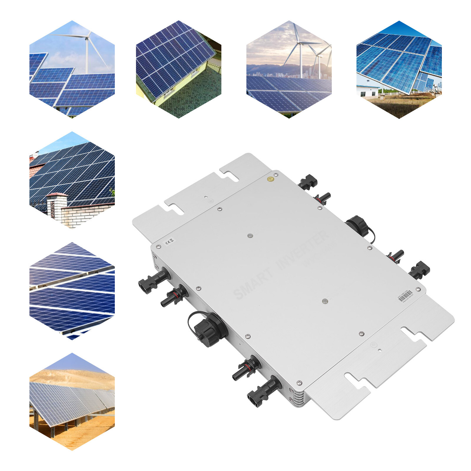 1400W Solar Micro Inverter Grid Tie MPPT Pure Sine Wave DC to AC 110V Waterproof