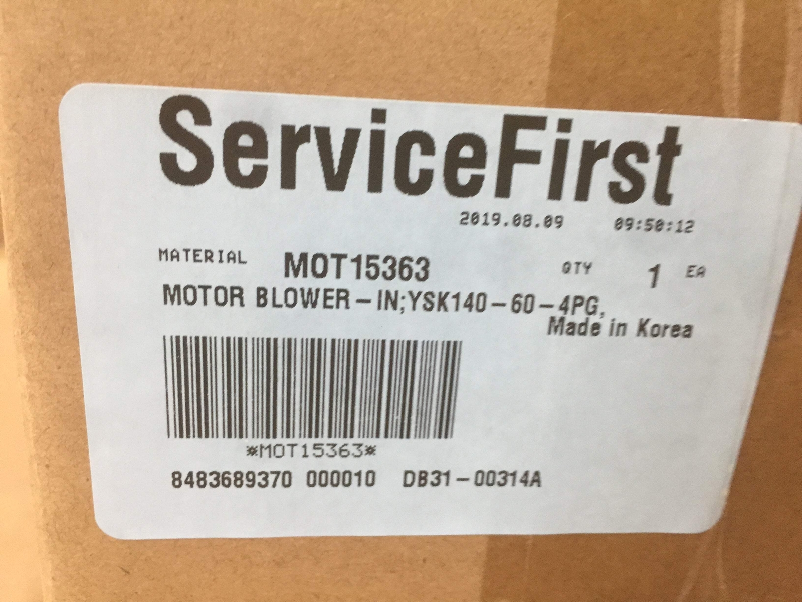 REGAL-BELOIT MOT15363 60 WATT ASYNCHRONOUS MOTOR FOR AC 220-240/50/1 RPM 1350