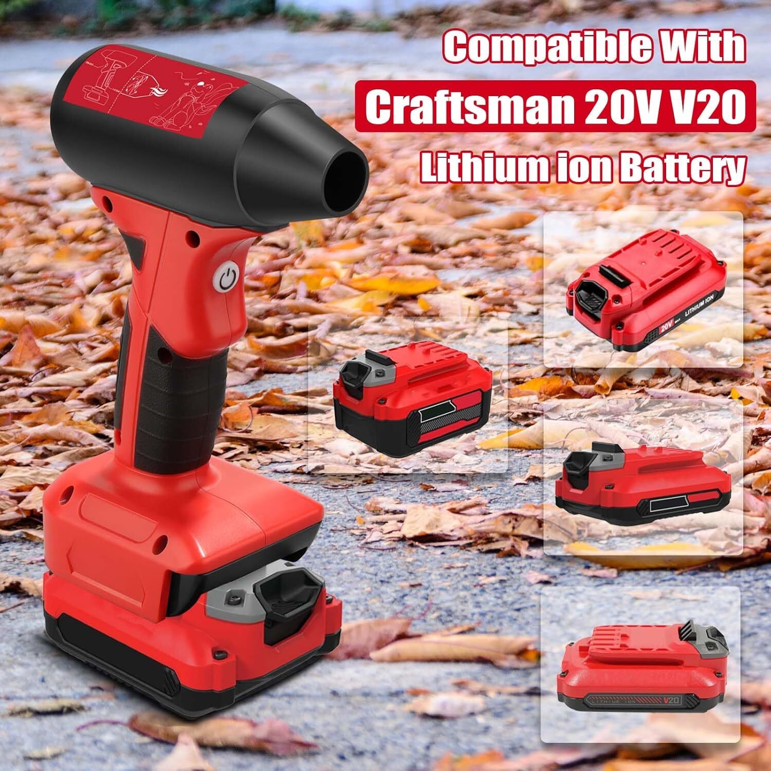 Cordless Jobsite Air Blower for Craftsman Battery Electric Leaf Blower Handheld