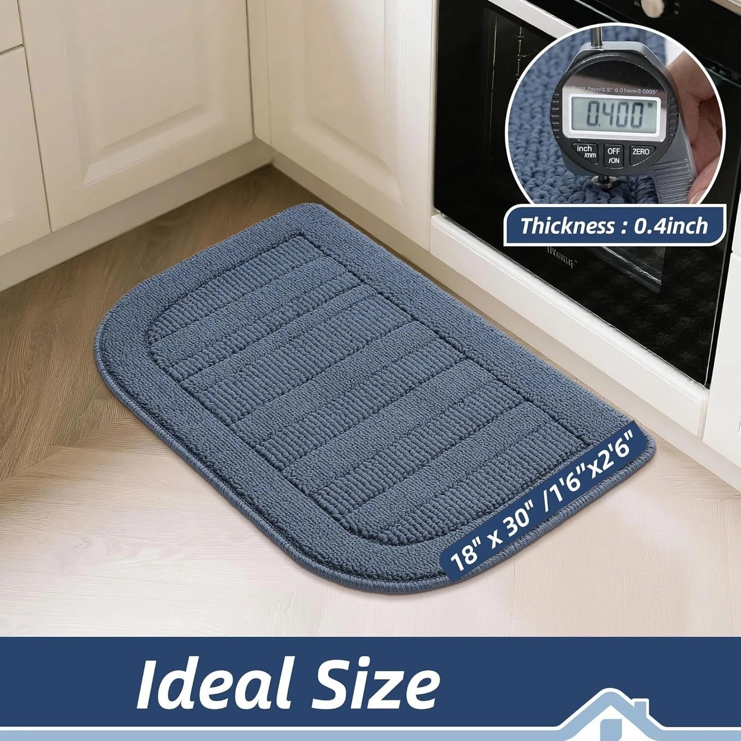 30×18 Inch Kitchen Rug Mat Durable Kitchen Rugs Non-Slip Washable Absorbent K…
