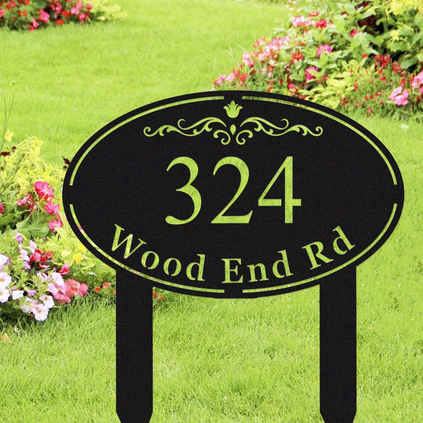 Custom Metal Address Sign, Personalized Yard Number Plaque