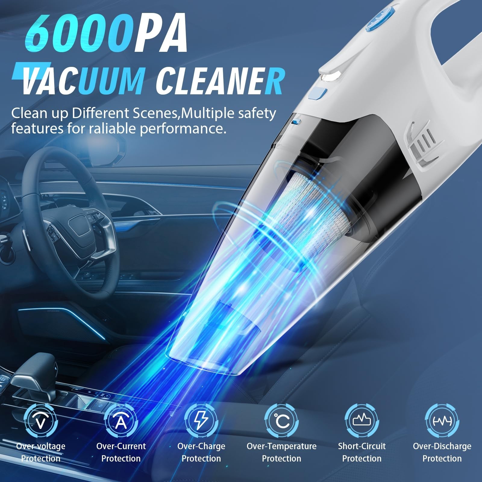 Handheld Vacuum Cordless, 6KPA Strong Suction & 25 Mins Runtime, 1.6lbs Light…