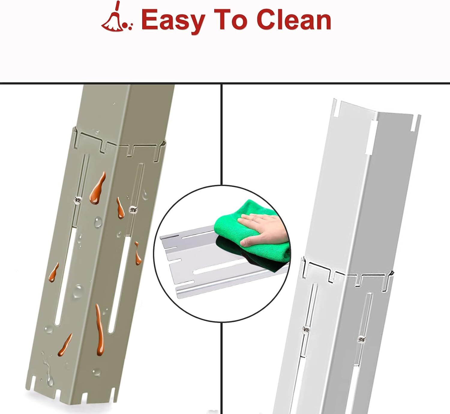 Universal Adjustable Grill Heat Plates/Heat Tents/Heat Deflectors, 4 Pack