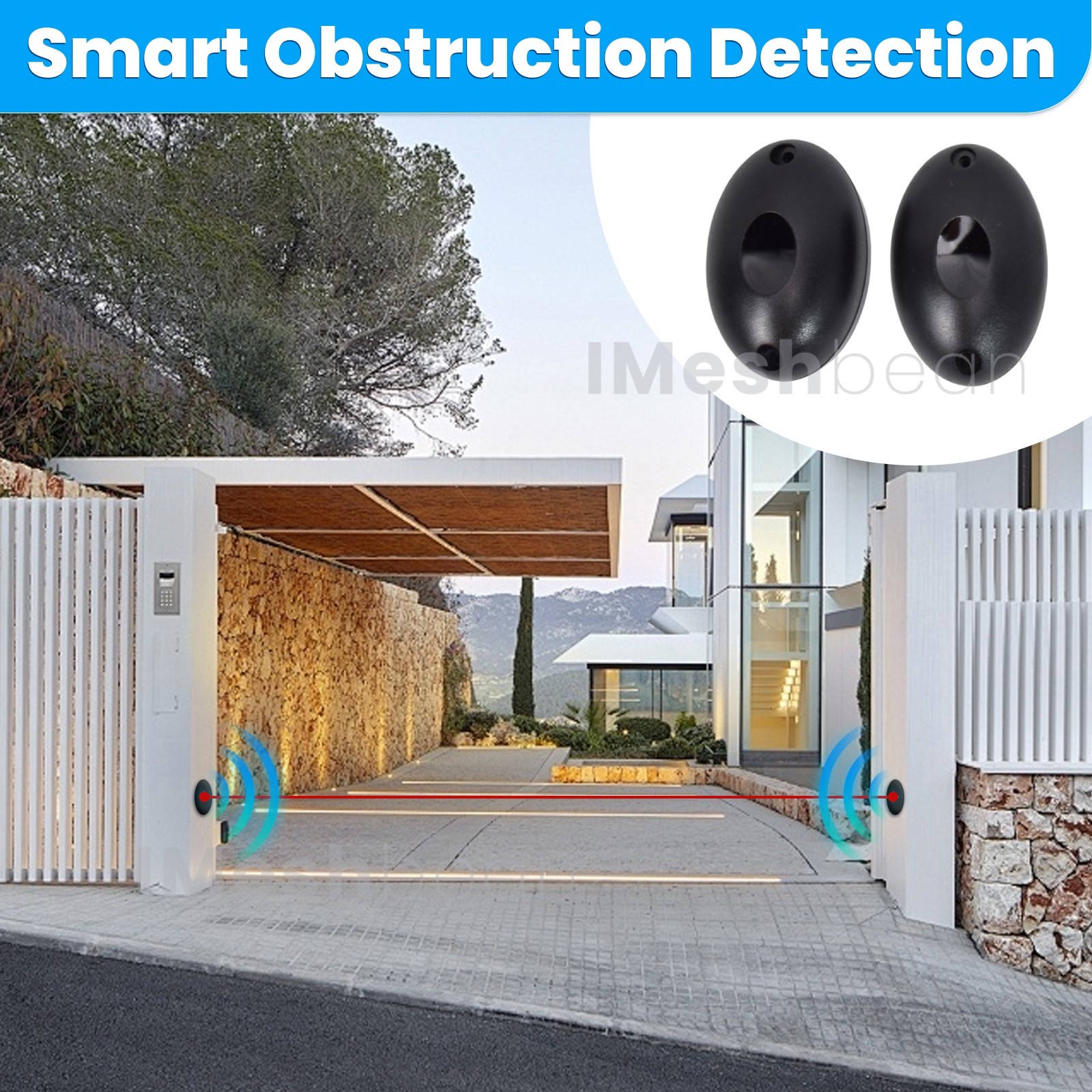 1.6HP 5000LBS Automatic Electric Sliding Gate Opener Kit APP Keypad 4 Remotes