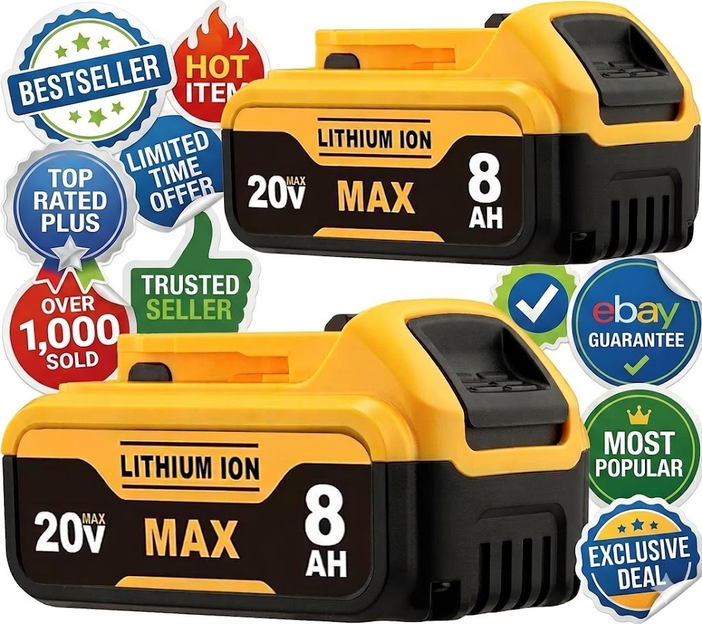 Generic 20V 8.0Ah Li-Ion Battery Compatible with 20V MAX Cordless Power Tools