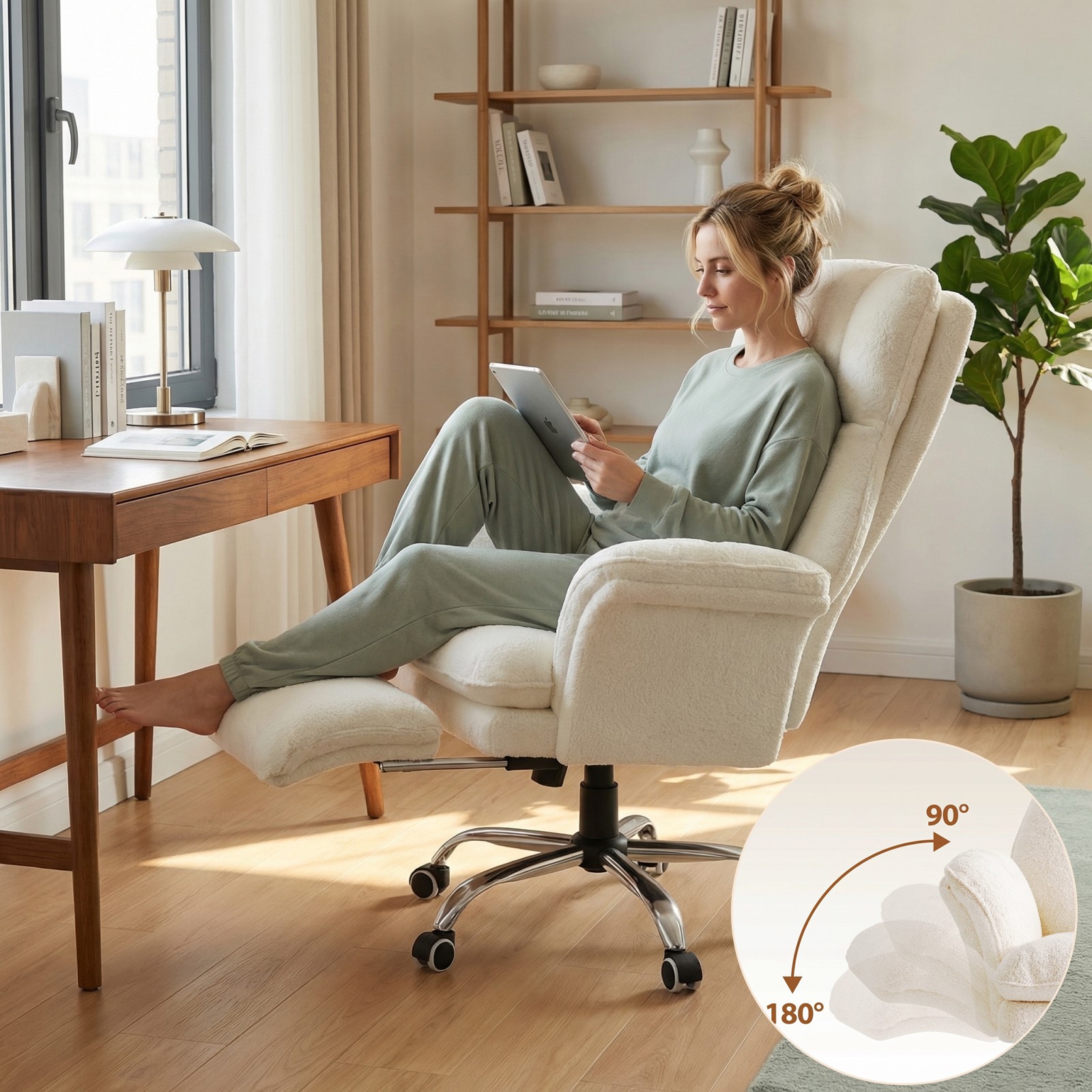 High Back Office Chair Ergonomic Computer Gaming Chair with Armrest Footrest Big