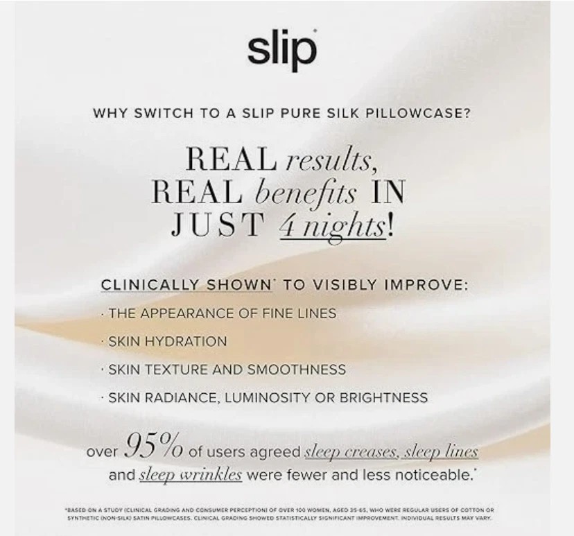Slip Pure Silk Pillowcase – Queen – White – (20″ x 30″) – BRAND NEW