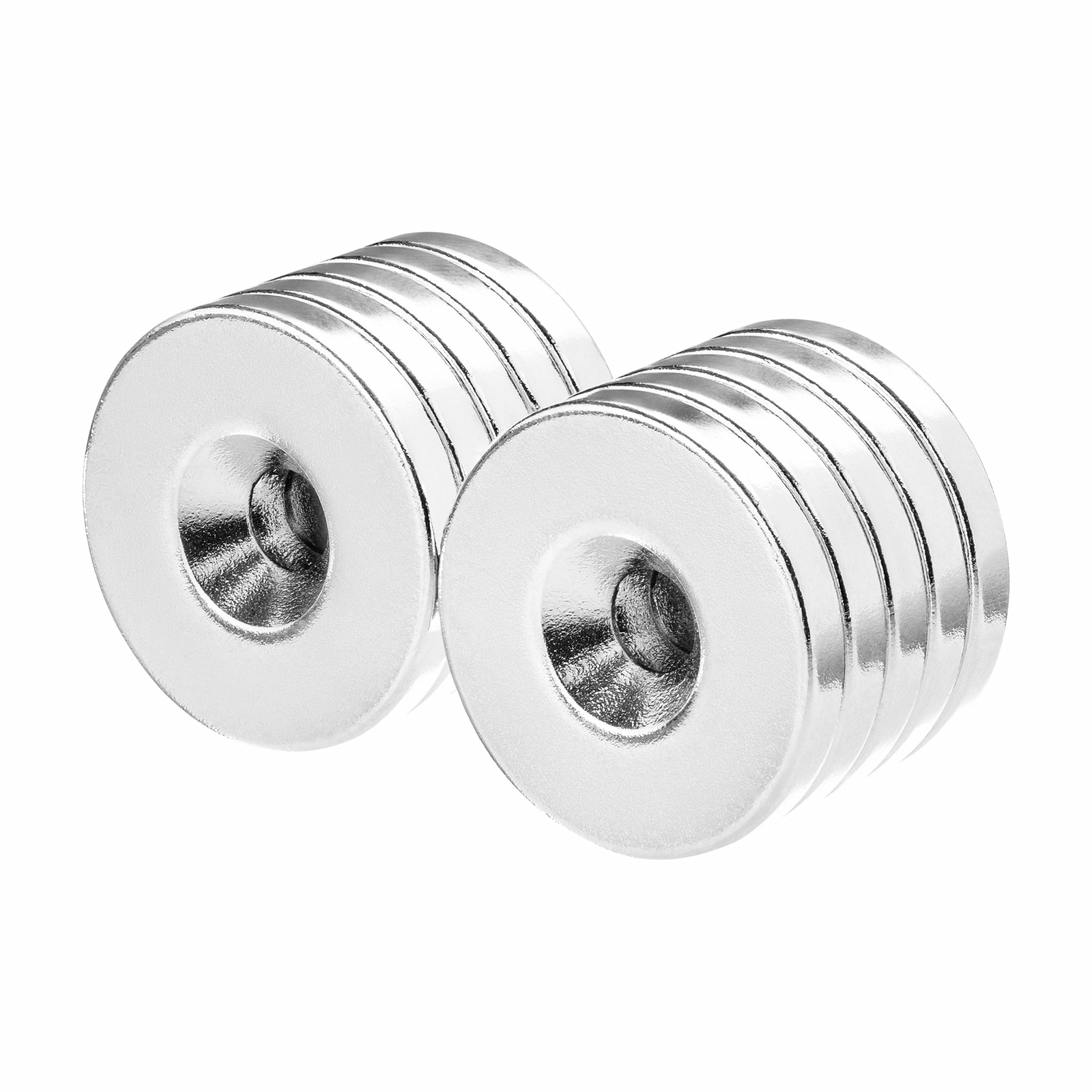 7/8 x 1/8 Inch Neodymium Rare Earth Countersunk Ring Magnets N52 (10 Pack)