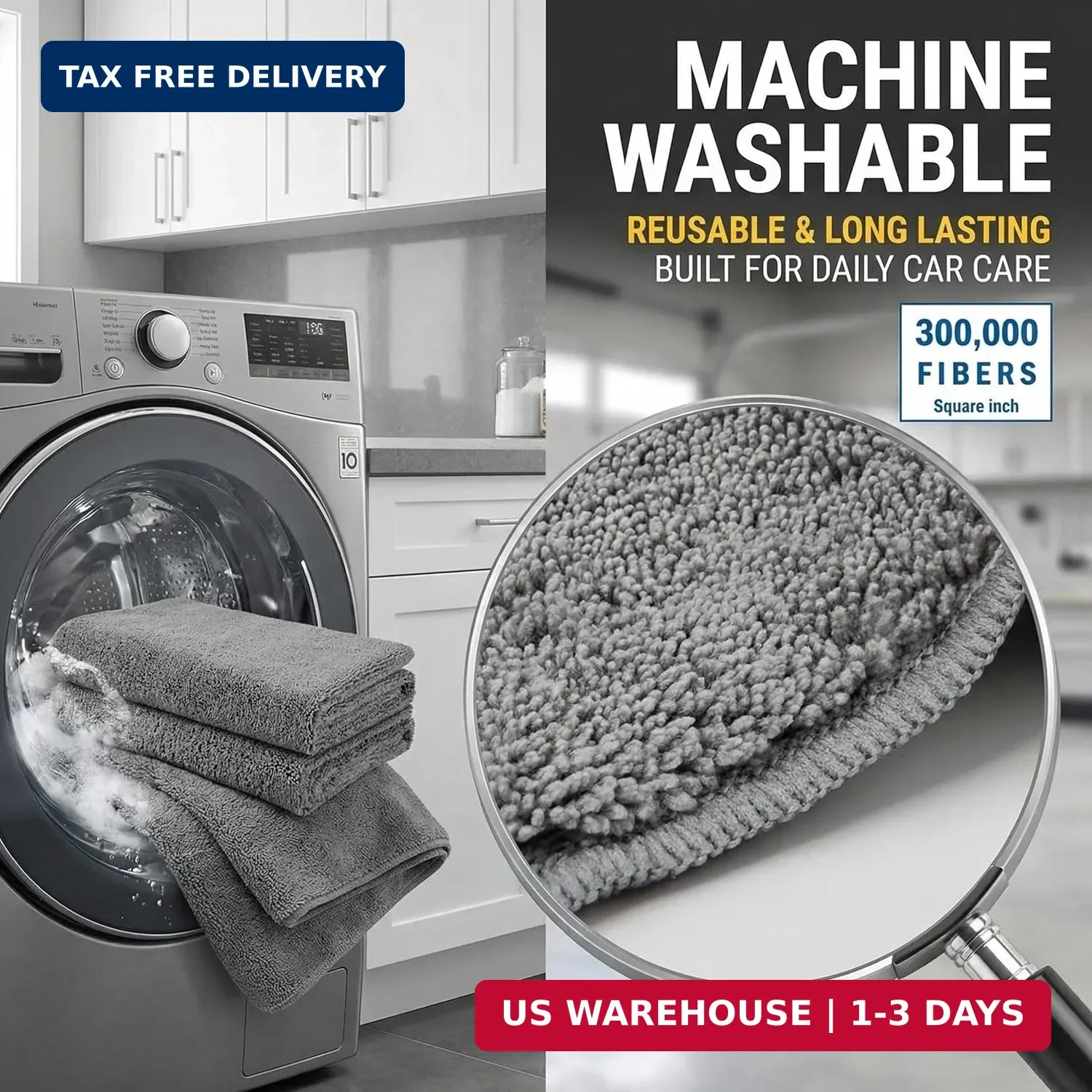 2 Pack Professional Large Microfiber Car Drying Towels (31″ x 24″), Scratch Free