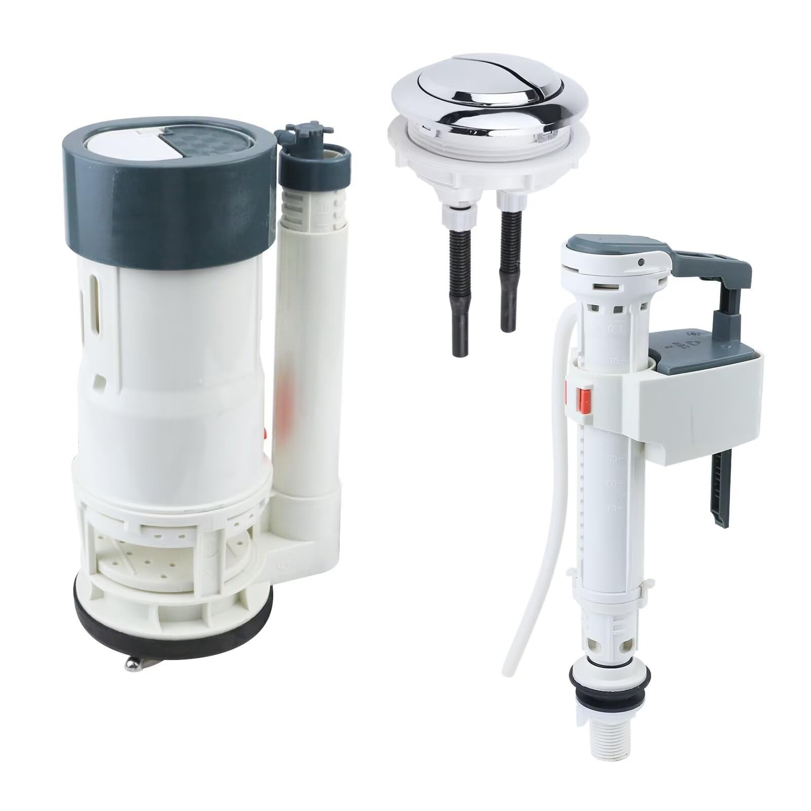 T Tulead Toilet Fill Valve, Dual Flush Valve, Push Button, Toilet Tank Parts …