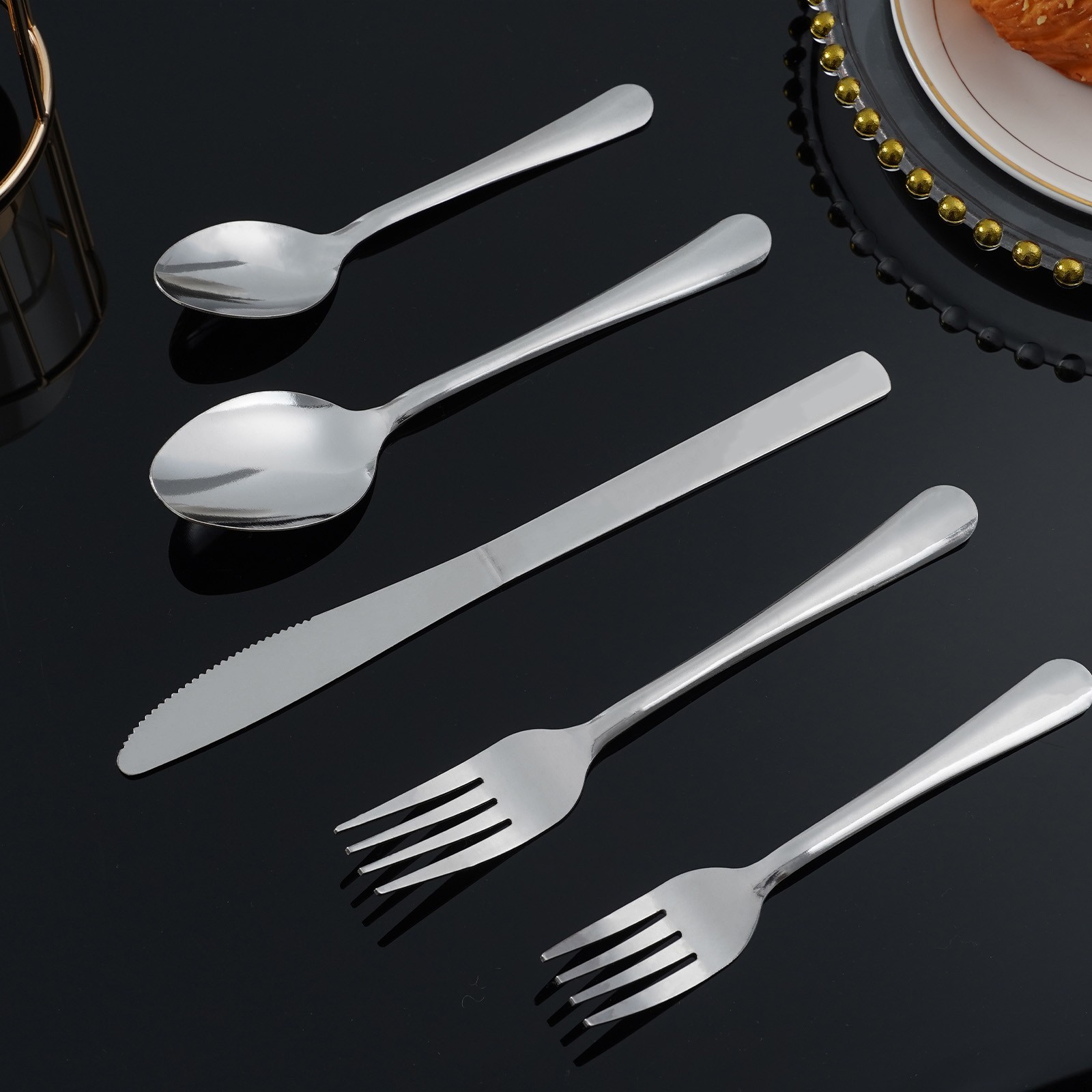 60 Pieces Flatware Set Stainless Steel Silverware Set Service for 12 kitchen