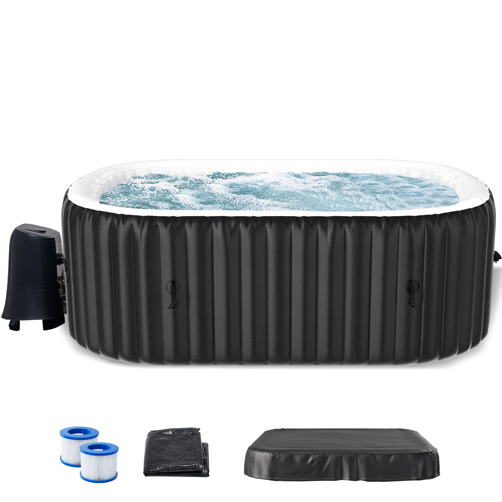 Docred 2 Person Portable Inflatable Hot Tub Spa w 100 Air Jet for Patio Backyard