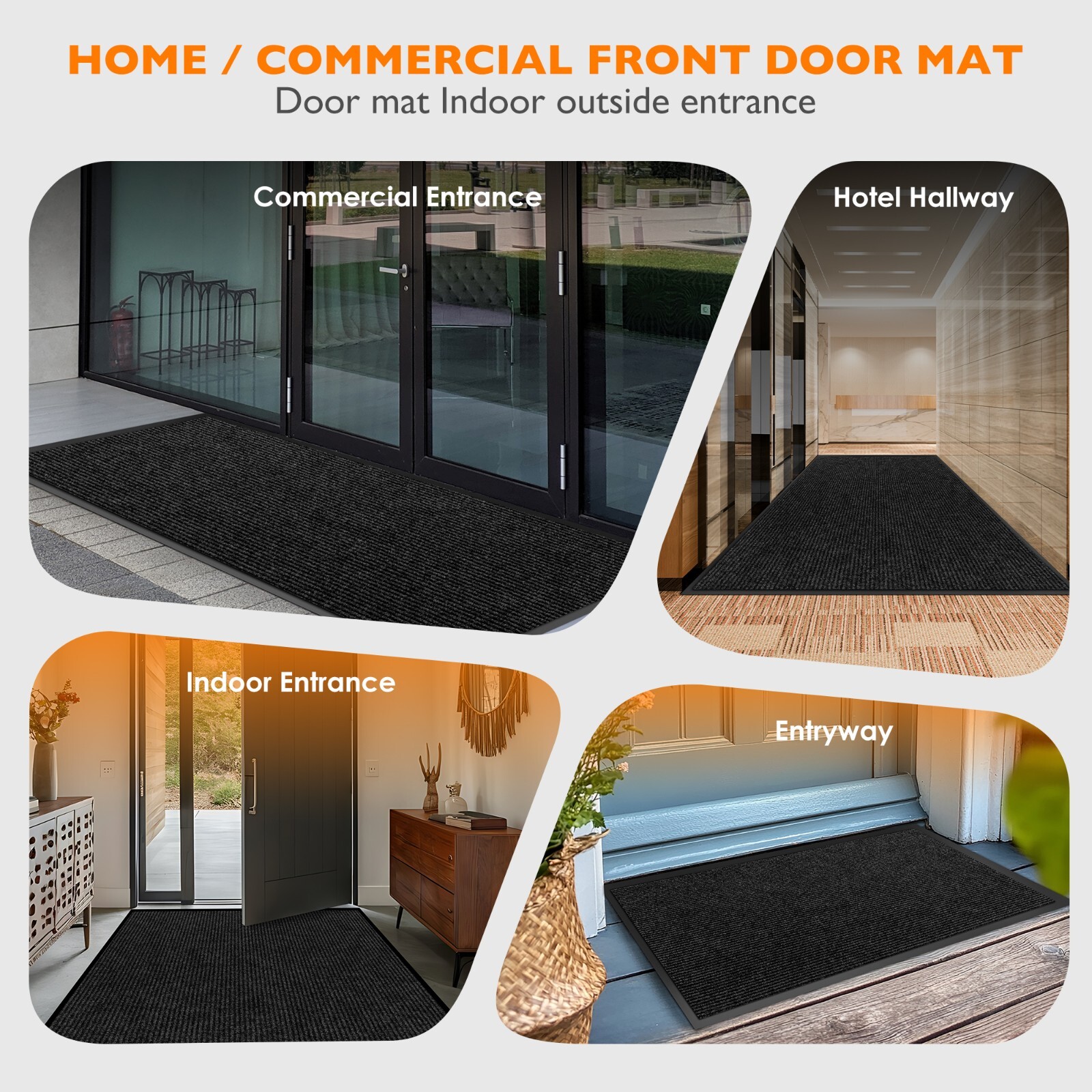 Entrance Mat Front Door Doormat for Indoor Outdoor Heavy Duty Commercial Mats