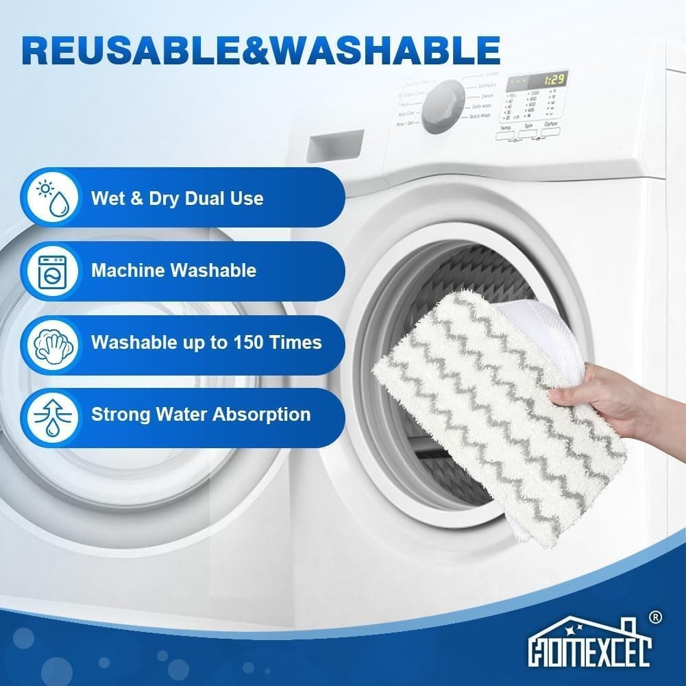4-Pack Reusable Microfiber Steam Mop Pads for Easy Floor Cleaning – Washable