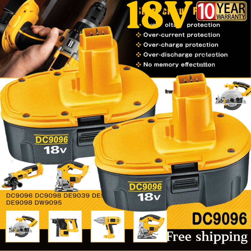 2Pack 18 Volt XRP Battery/ Charger for DeWalt DC9096-2 DC9098 DC9099 DW9096
