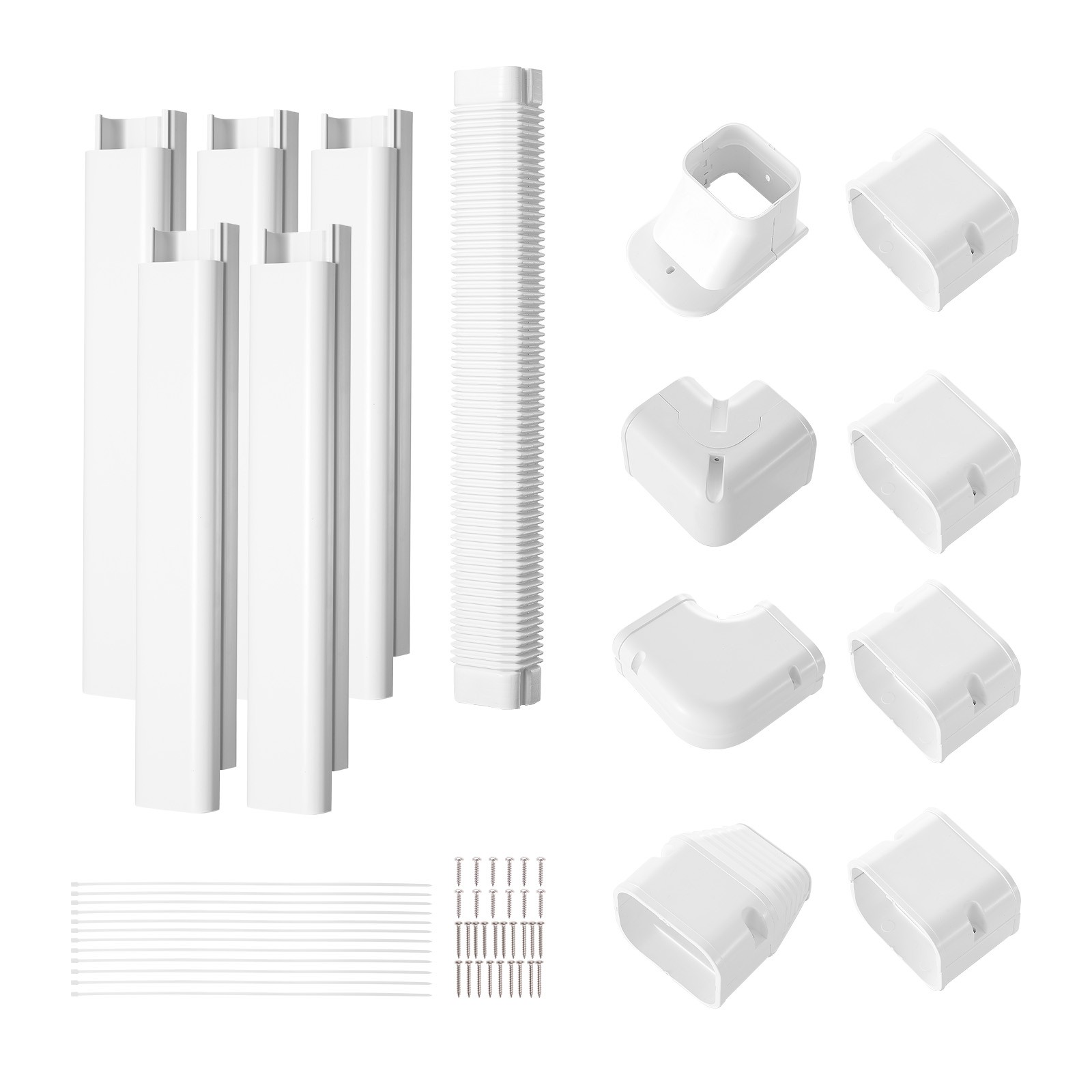 VEVOR 3″ W 10 Ft Line Set Cover Kit For Mini Split/Central Air Conditioner PVC