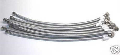 CASE OF 100 PCS 20″ STAINLESS STEEL FAUCET SUPPLY LINES 1/2″IPS X 3/8″OD