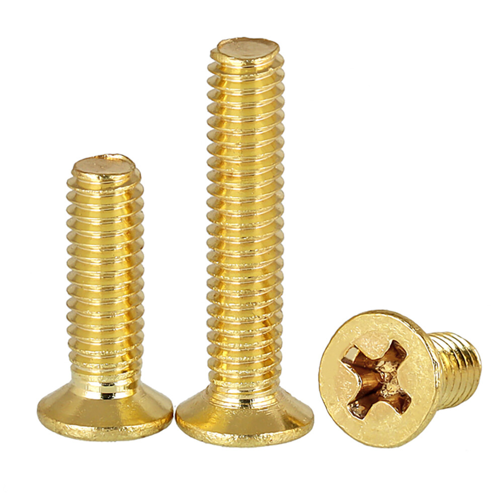 Solid Brass Phillips Machine Screws Countersunk Flat Head Bolts M2 M3 M4 M5 M6