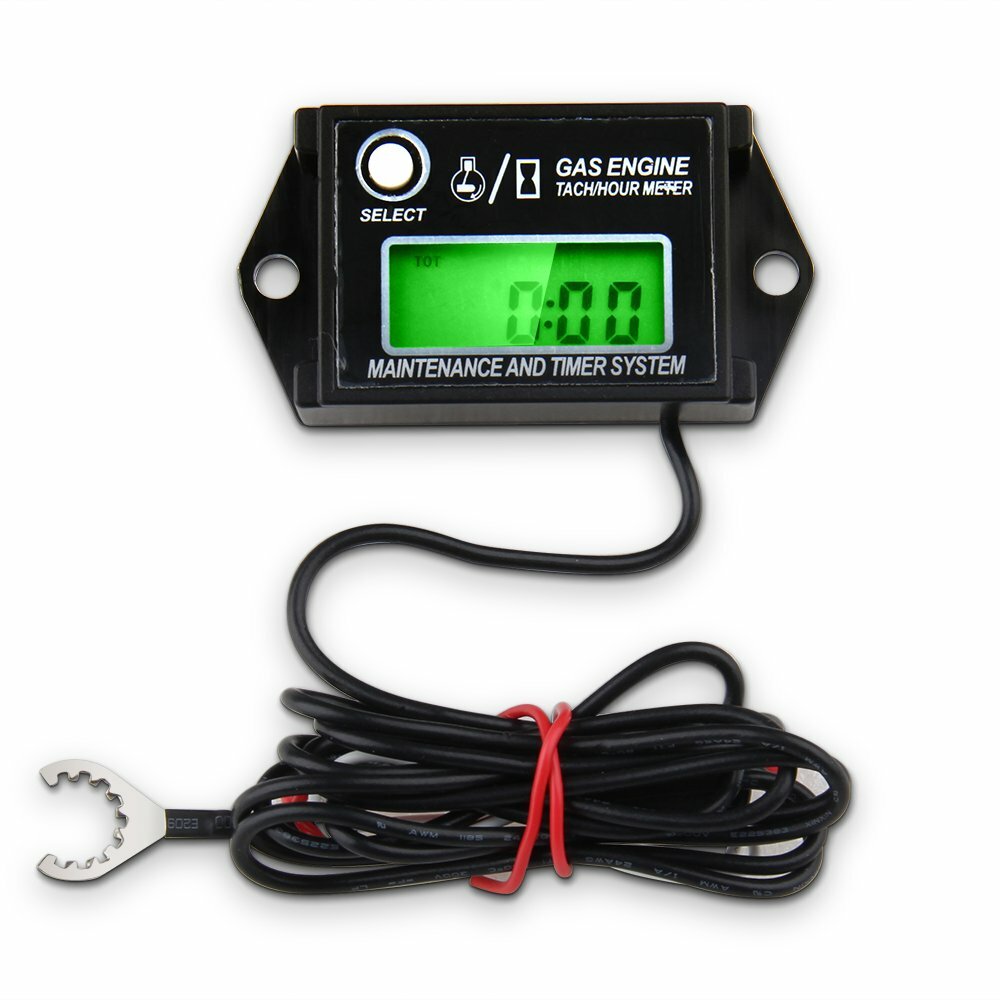 Waterproof Tachometer Tiny Tach/Hour Meter for 2 Stroke & 4 Stroke Small Engine