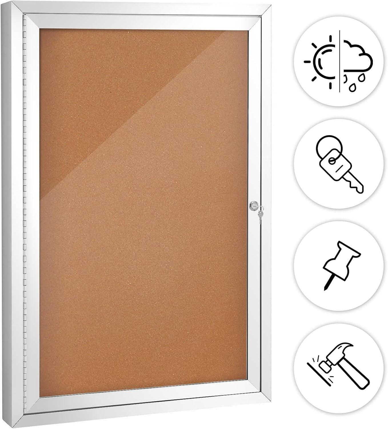 36x24in Weatherproof Outdoor Bulletin Board SWANCROWN