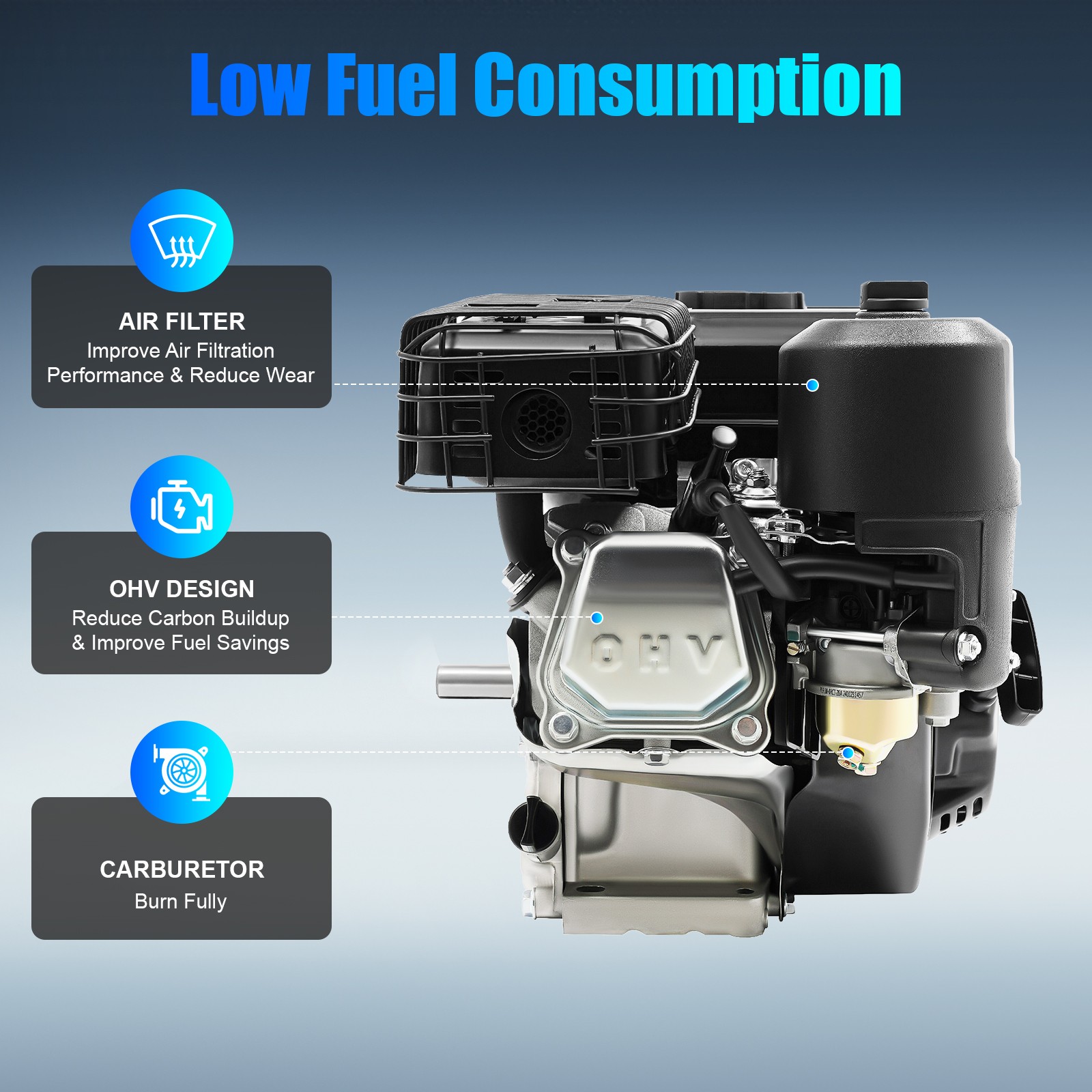 212cc 7.5hp 4-stroke Gasoline Engine Steel Start Engine Manual