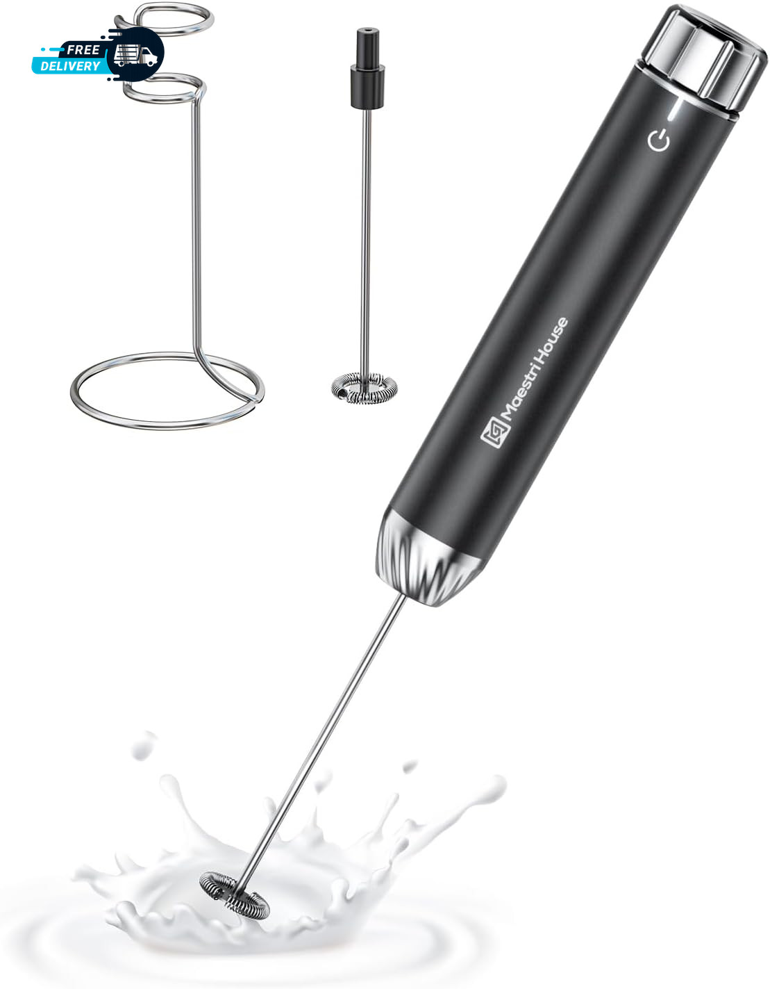 Rechargeable Milk Frother with Stepless Speed Control Lunafro Max Handheld