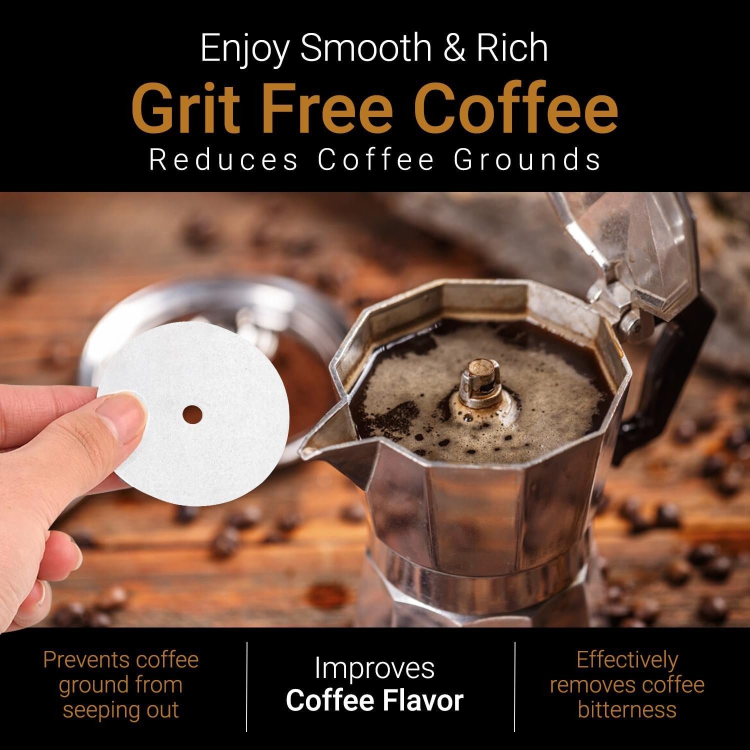3.5″ Percolator Coffee Filters – Flat Disc Round Coffee Filters – 400 Count