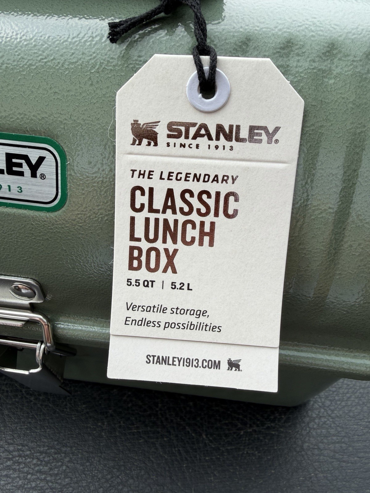 Classic Lunch Box Vintage Metal Durable Meal Container 5.5 qt Hammer Tone Green