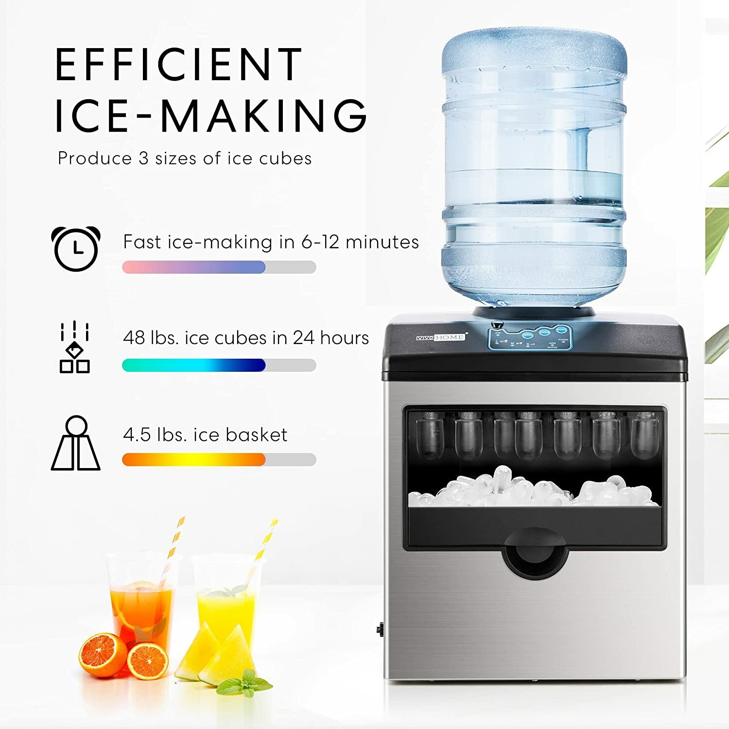 Electric 2 in 1 Countertop Ice Cube Maker with Water Dispenser Combo Machine