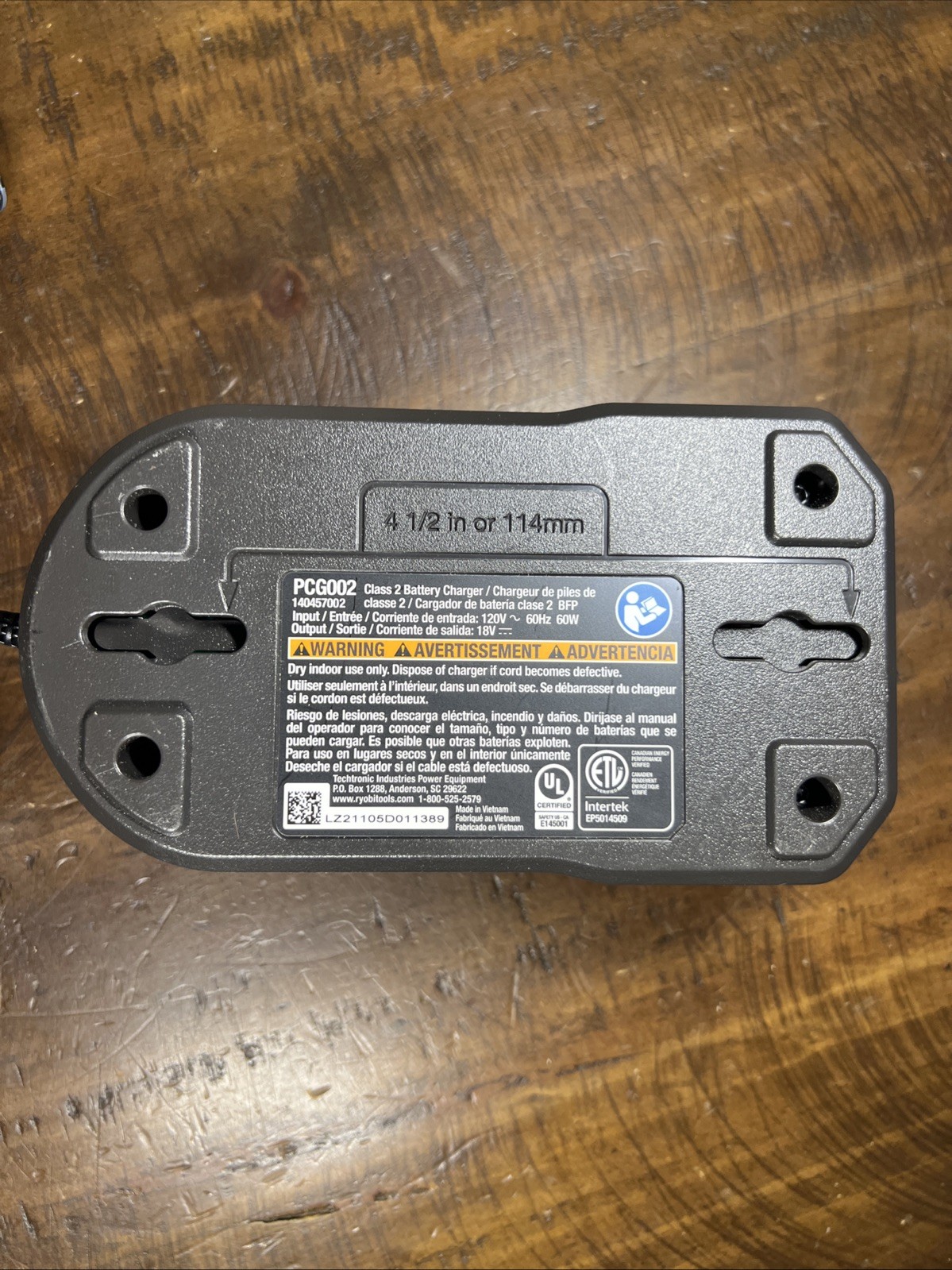Ryobi PCG002 18V ONE+ Lithium-Ion Battery Charger Genuine OEM Tested Works